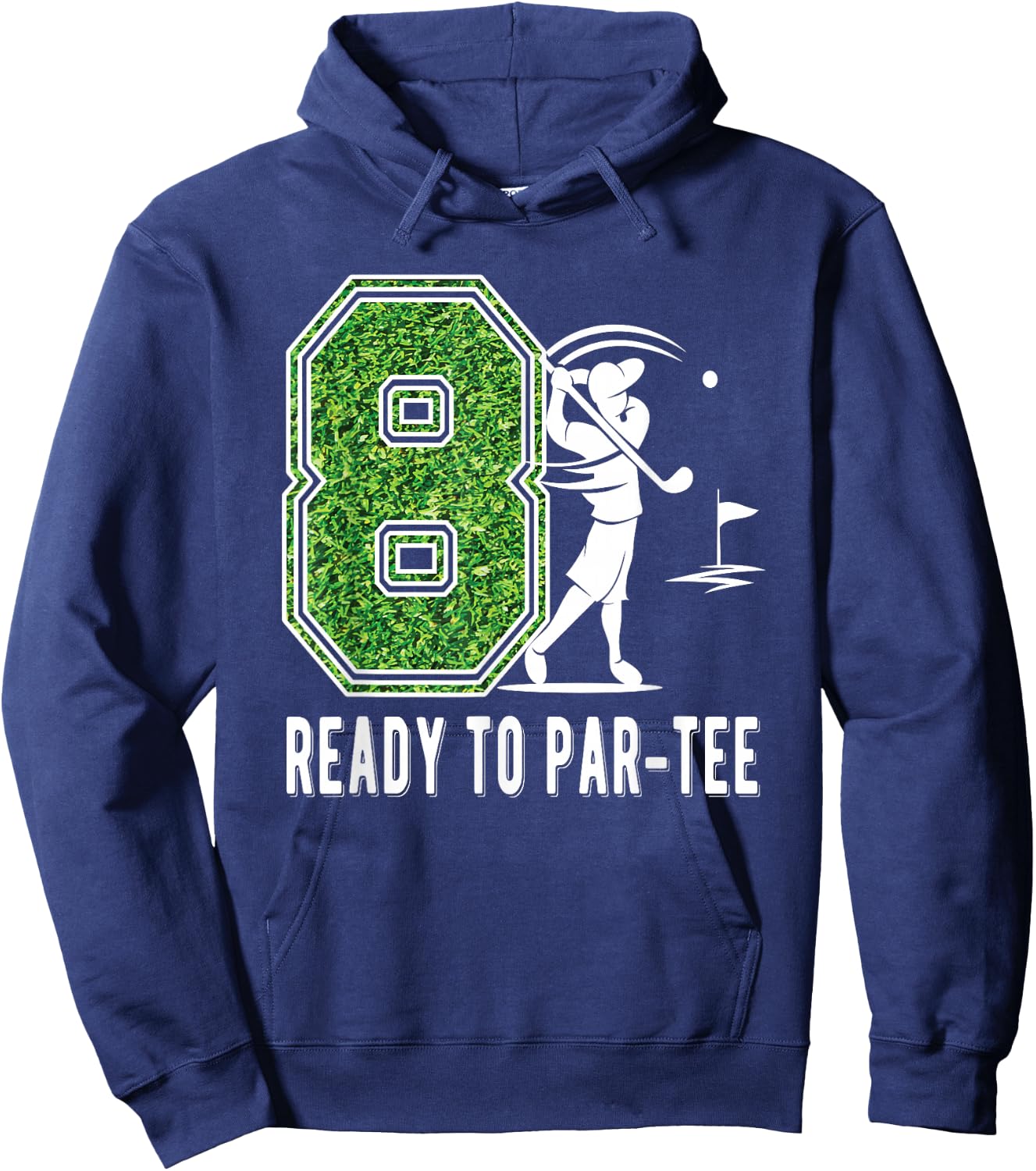 8th Birthday Golfer Boy Eight Year Old Golf Player Hoodie - Hoodie | Navy