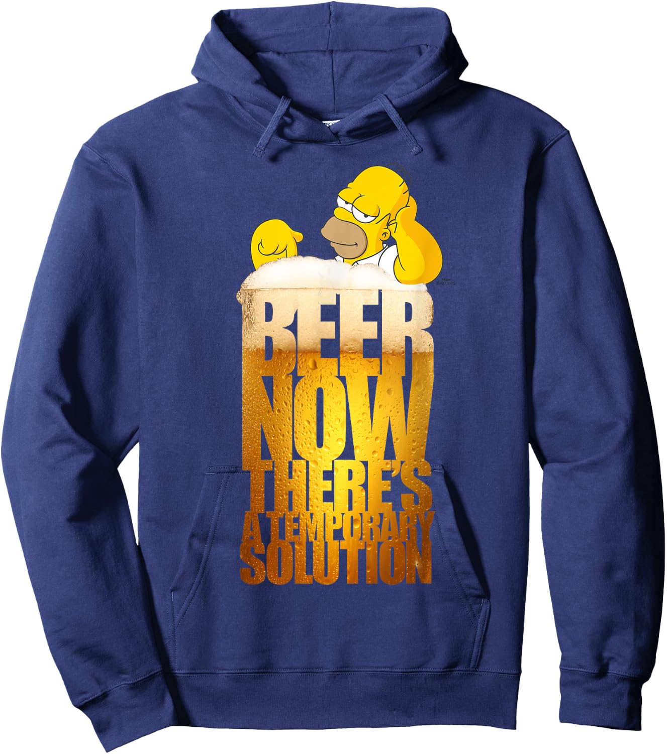 The Simpsons Homer Beer Solution Brewed Humour Beer Lover Hoodie - Hoodie | Navy
