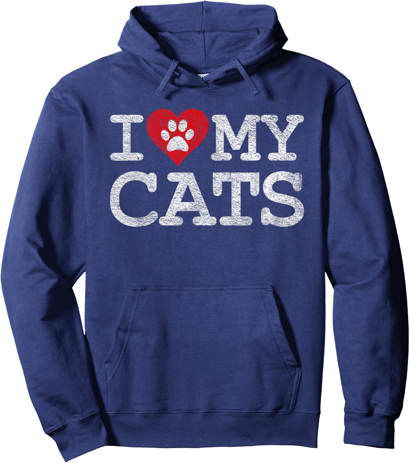 I Love My Cats I Heart My Cats Hoodie - Hoodie | Navy