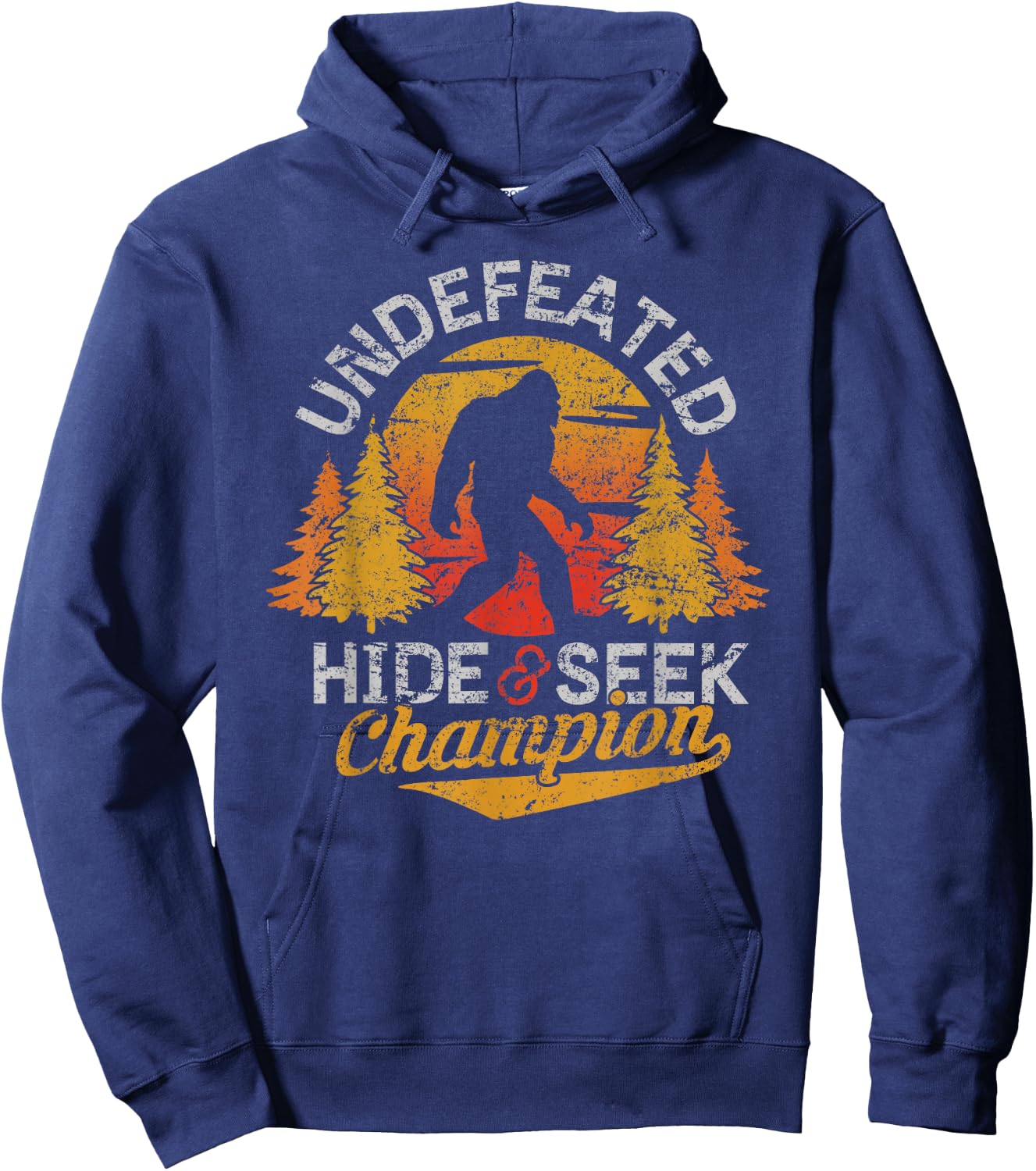 Bigfoot Hide and Seek Champion Shirt Sasquatch Men Kids Hoodie - Hoodie | Navy