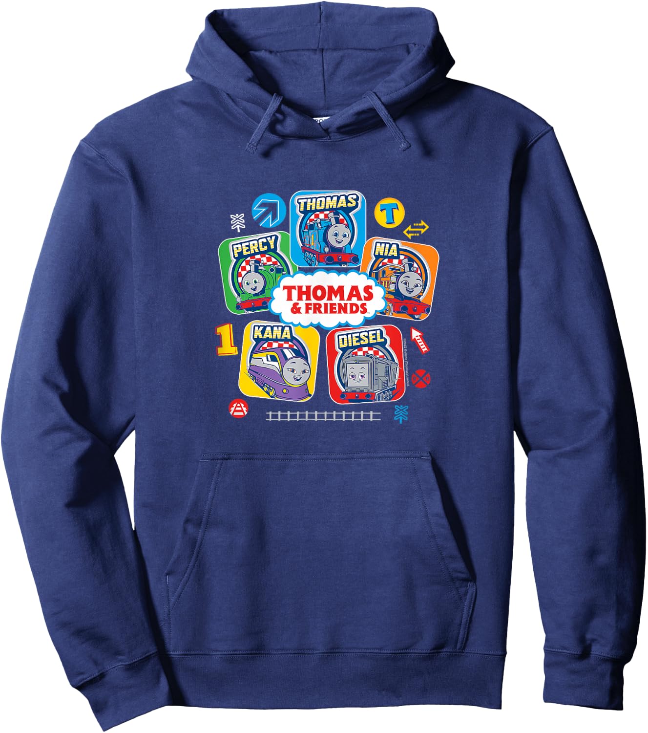 Thomas & Friends - Thomas & Friends Grid Small Hoodie - Hoodie | Navy
