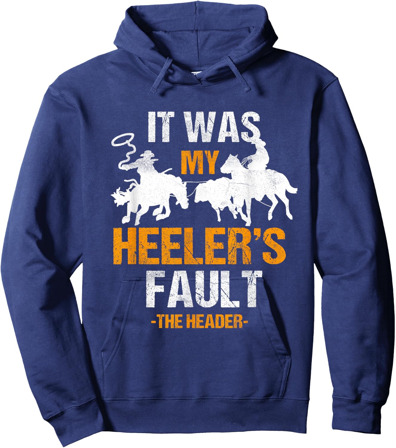 Team Roping Funny Rodeo Cowboy Cowgirl Horse Riding Roper Hoodie - Hoodie | Navy