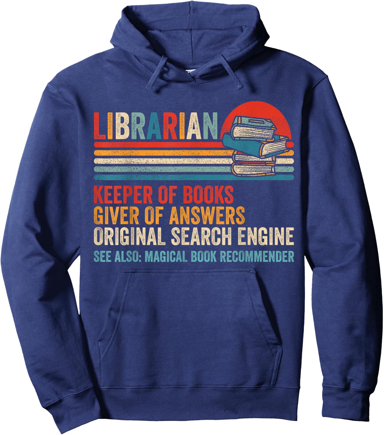 Librarian Definition Book Lover Funny Library Workers Day Hoodie - Hoodie | Navy
