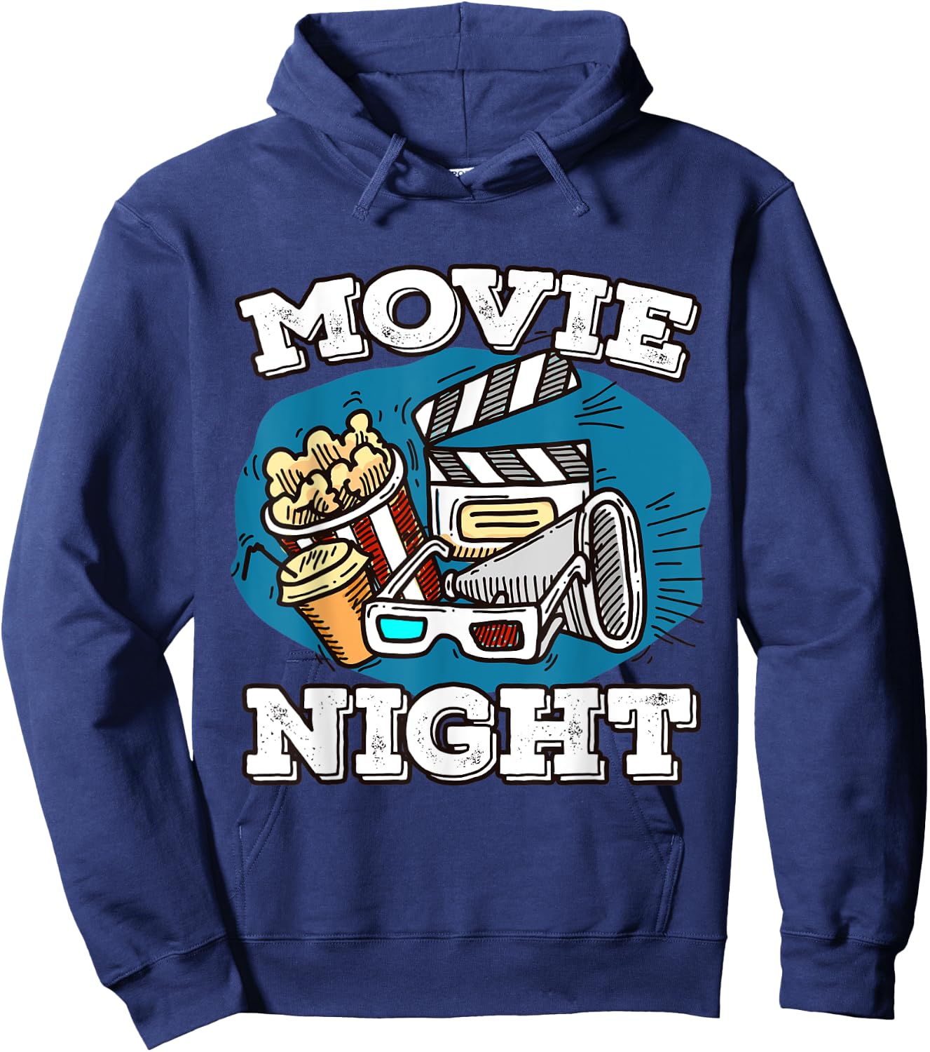 Retro Family Movie Night Party - Movie Birthday Cinema Hoodie - Hoodie | Navy