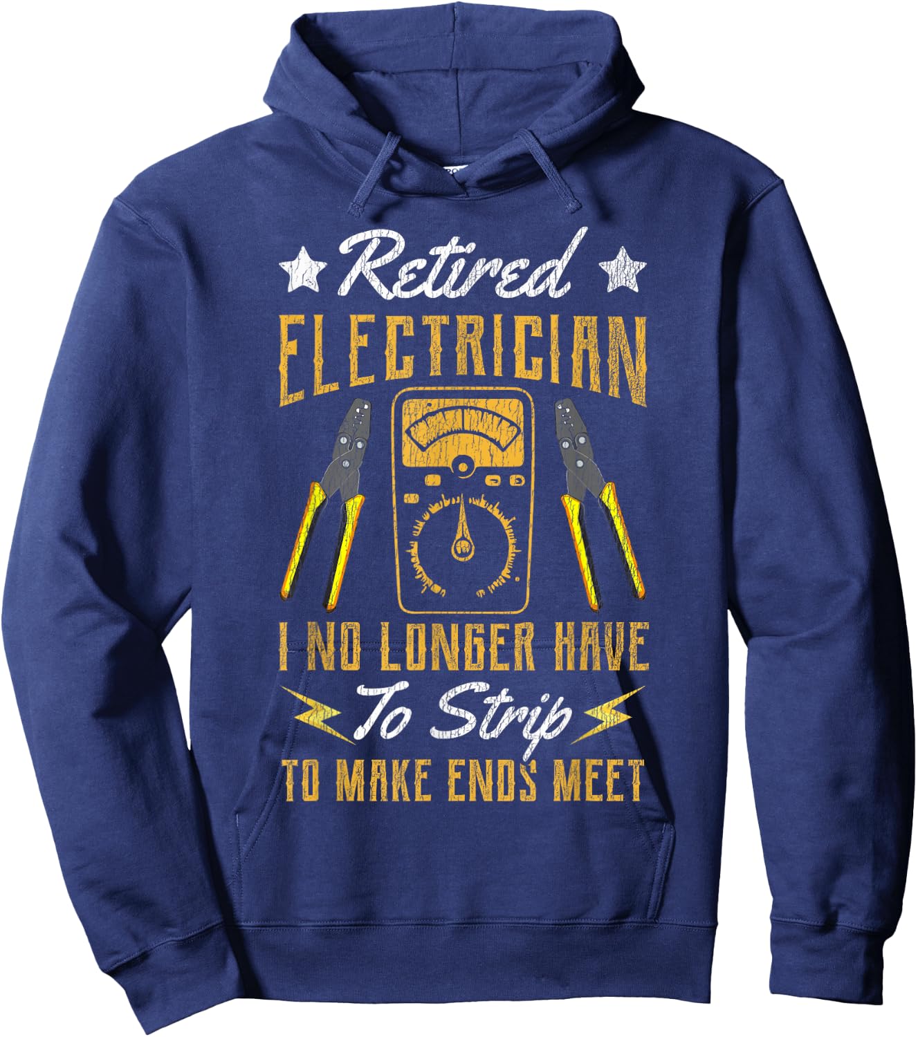 Electrician Retirement Vintage Retired Electrician I No Hoodie - Hoodie | Navy