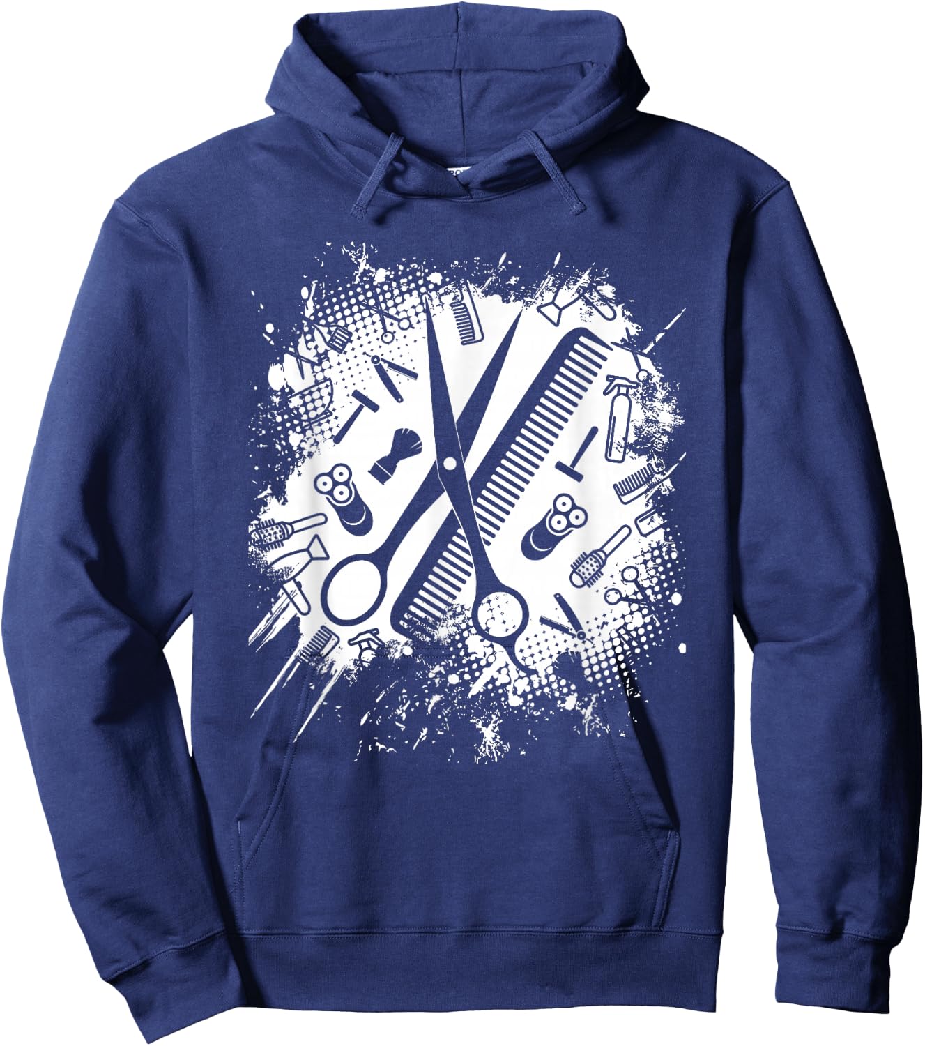 Vintage Hairdresser Hairstylist Barber Men Boys Hoodie - Hoodie | Navy