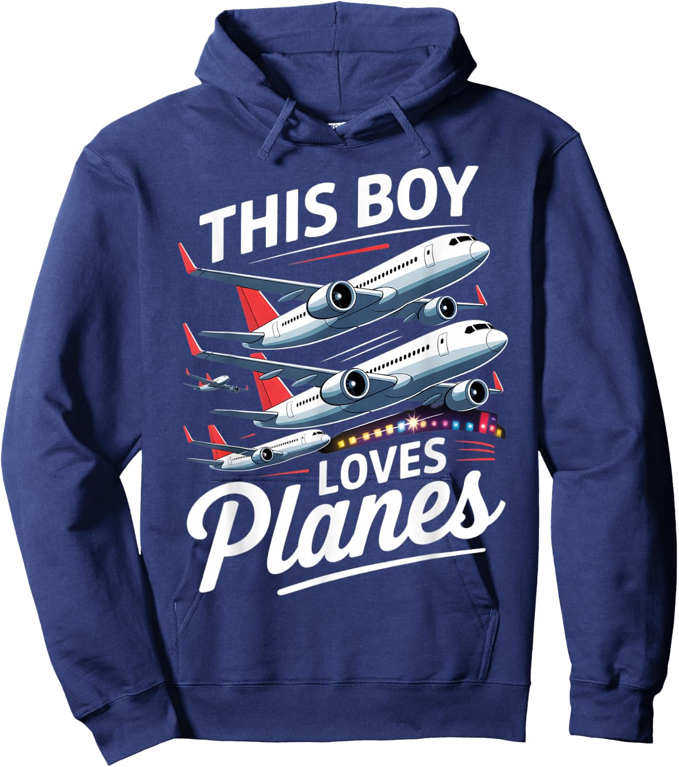Plane Airplane Pilot Kids Boys Toddler Model Plane Lover Hoodie - Hoodie | Navy