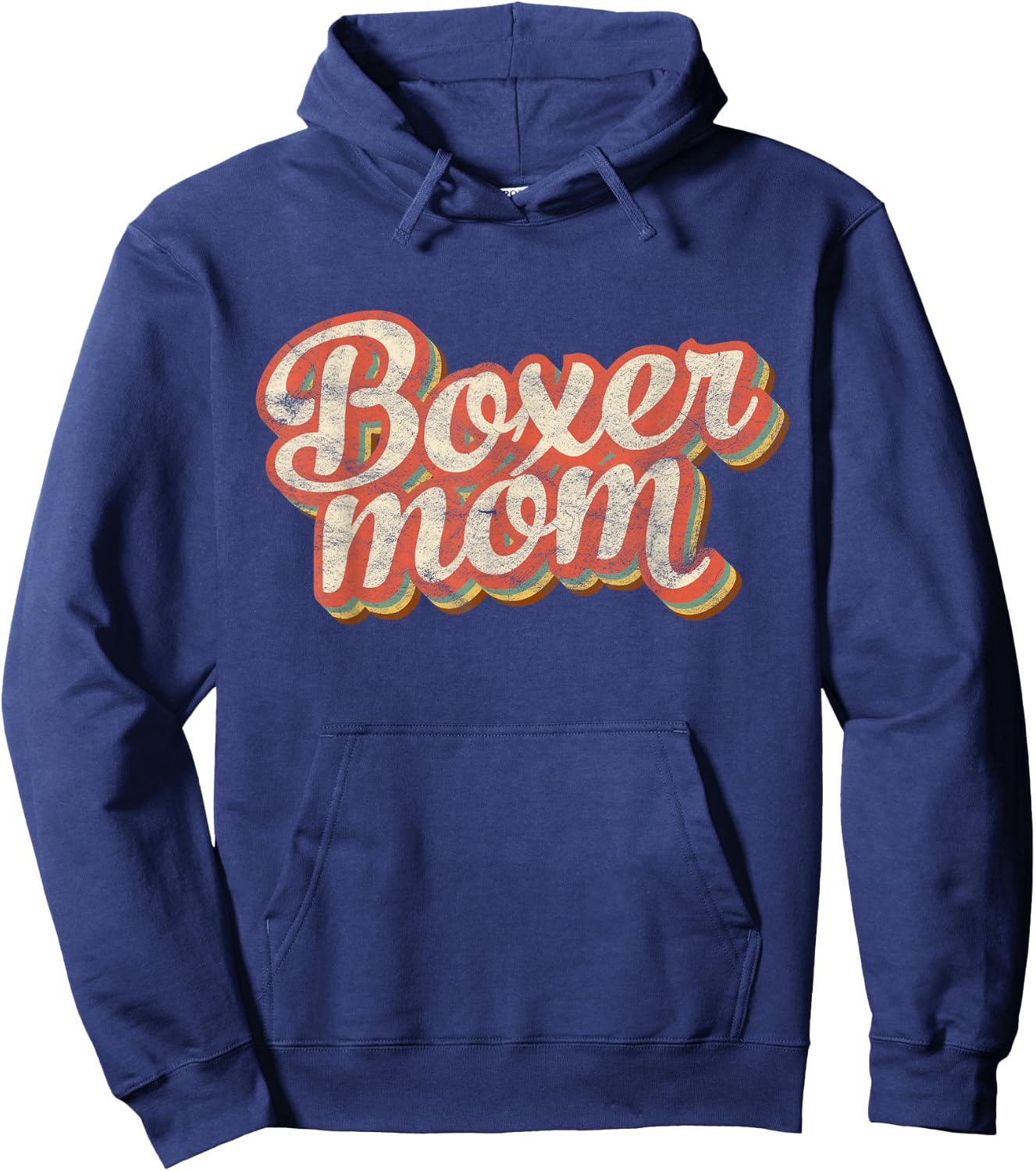 Vintage Boxer Mom Dog Lover Pet Boxer Mama Hoodie - Hoodie | Navy