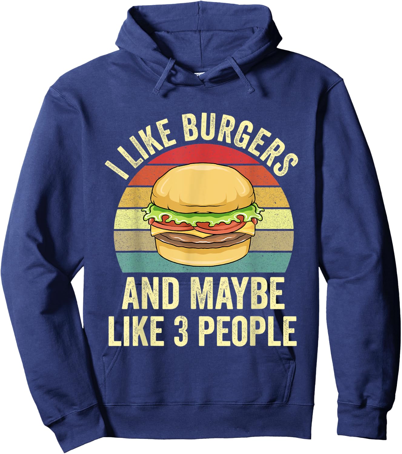 I Like Burgers & Maybe Like 3 People Funny Grilling Burgers Hoodie - Hoodie | Navy