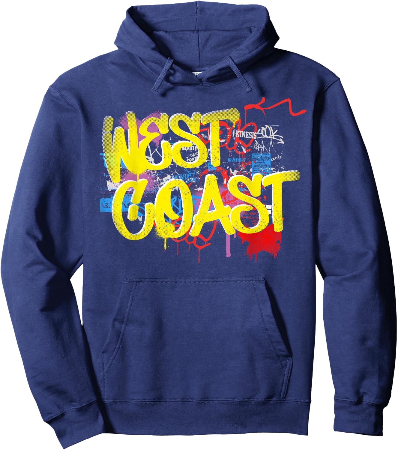 Fresh West Coast 80s 90s Hip Hop Rap Old School Graffiti Hoodie - Hoodie | Navy