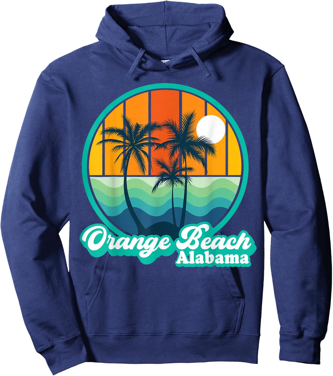 Vintage Orange Beach Alabama Summer Vacation Beach Souvenirs Hoodie - Hoodie | Navy