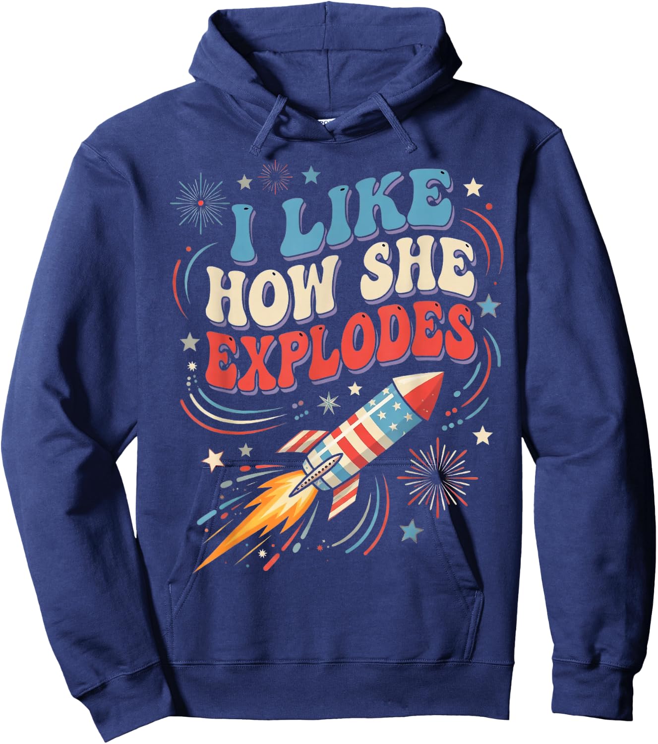 4th of July I Like How She Explodes Funny Couple Match Men Hoodie - Hoodie | Navy