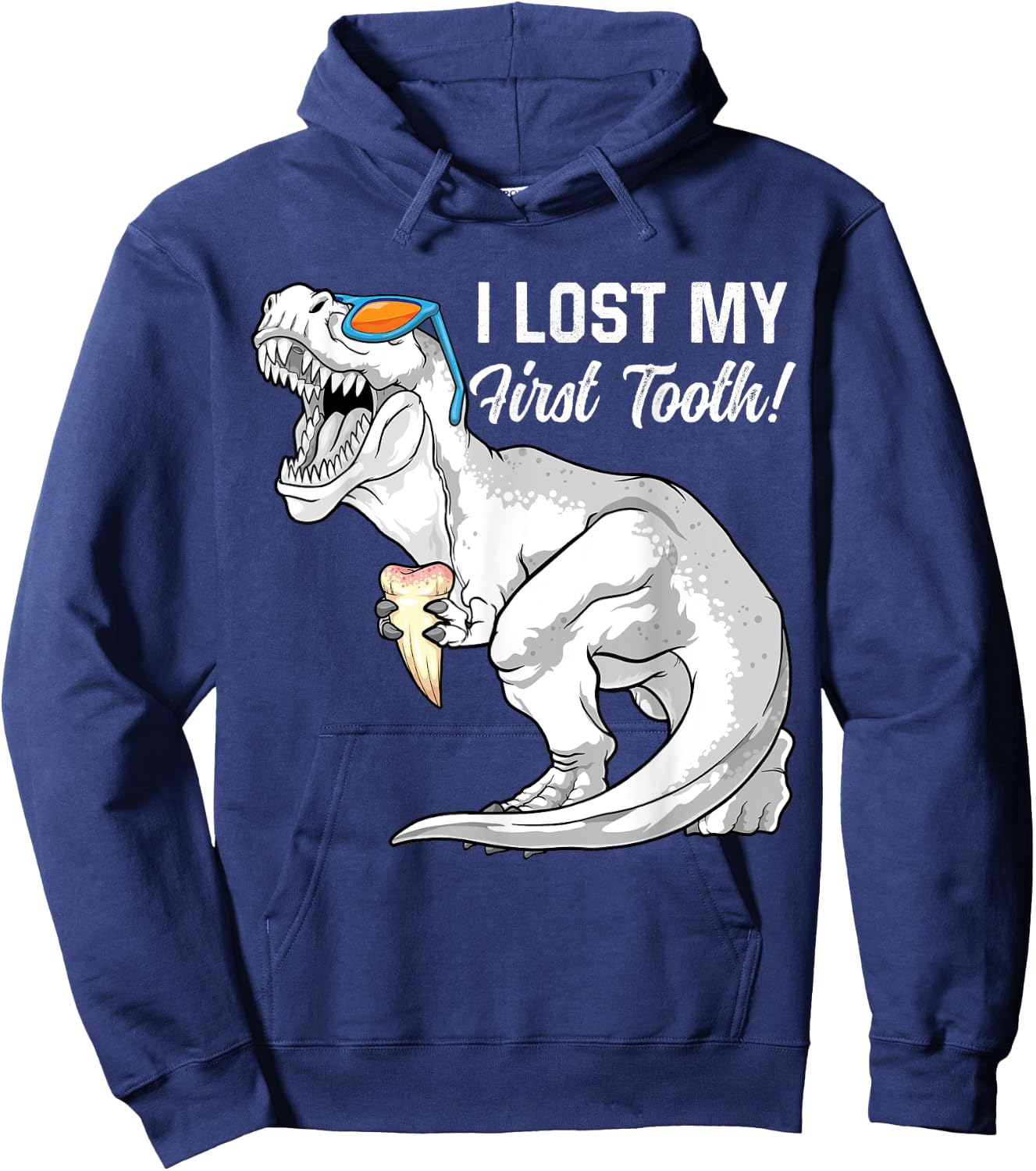 I Lost My First Tooth Dinosaur Baby Teeth Out Fairy T Rex Hoodie - Hoodie | Navy