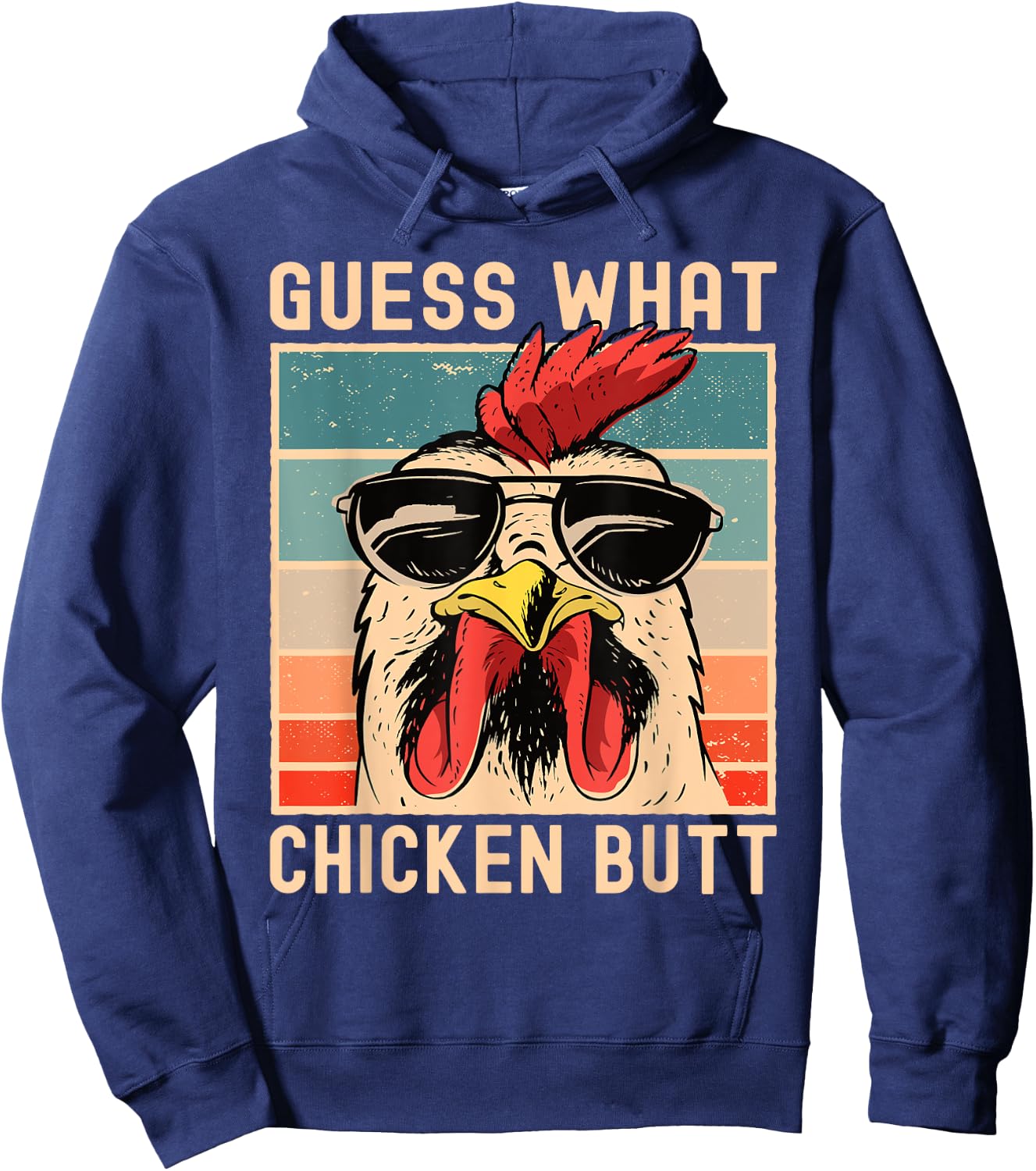 Chicken Meme Design | Guess What Chicken Butt Small Hoodie - Hoodie | Navy