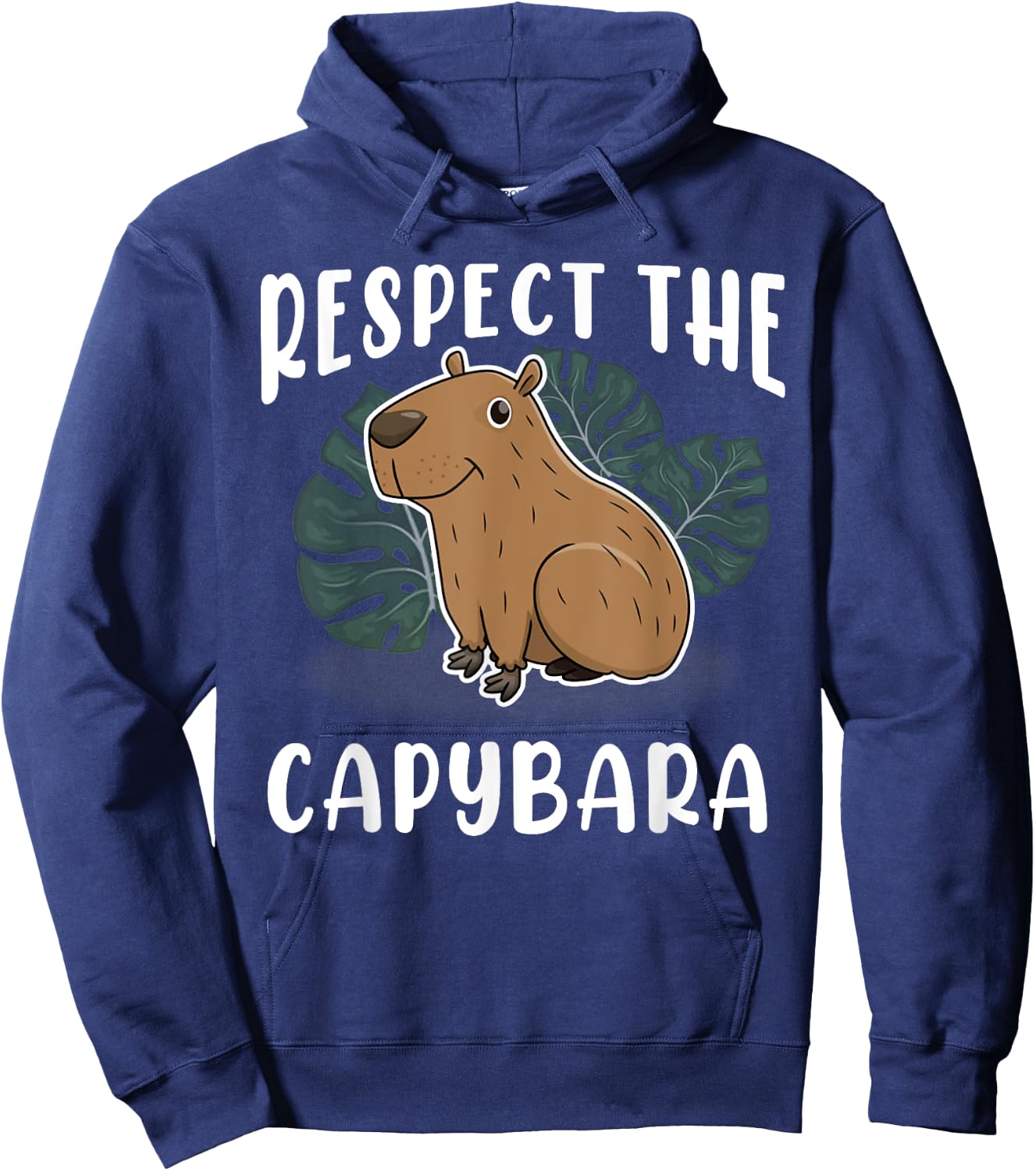Vintage Retro Style Animal Respect The Capybara Hoodie - Hoodie | Navy