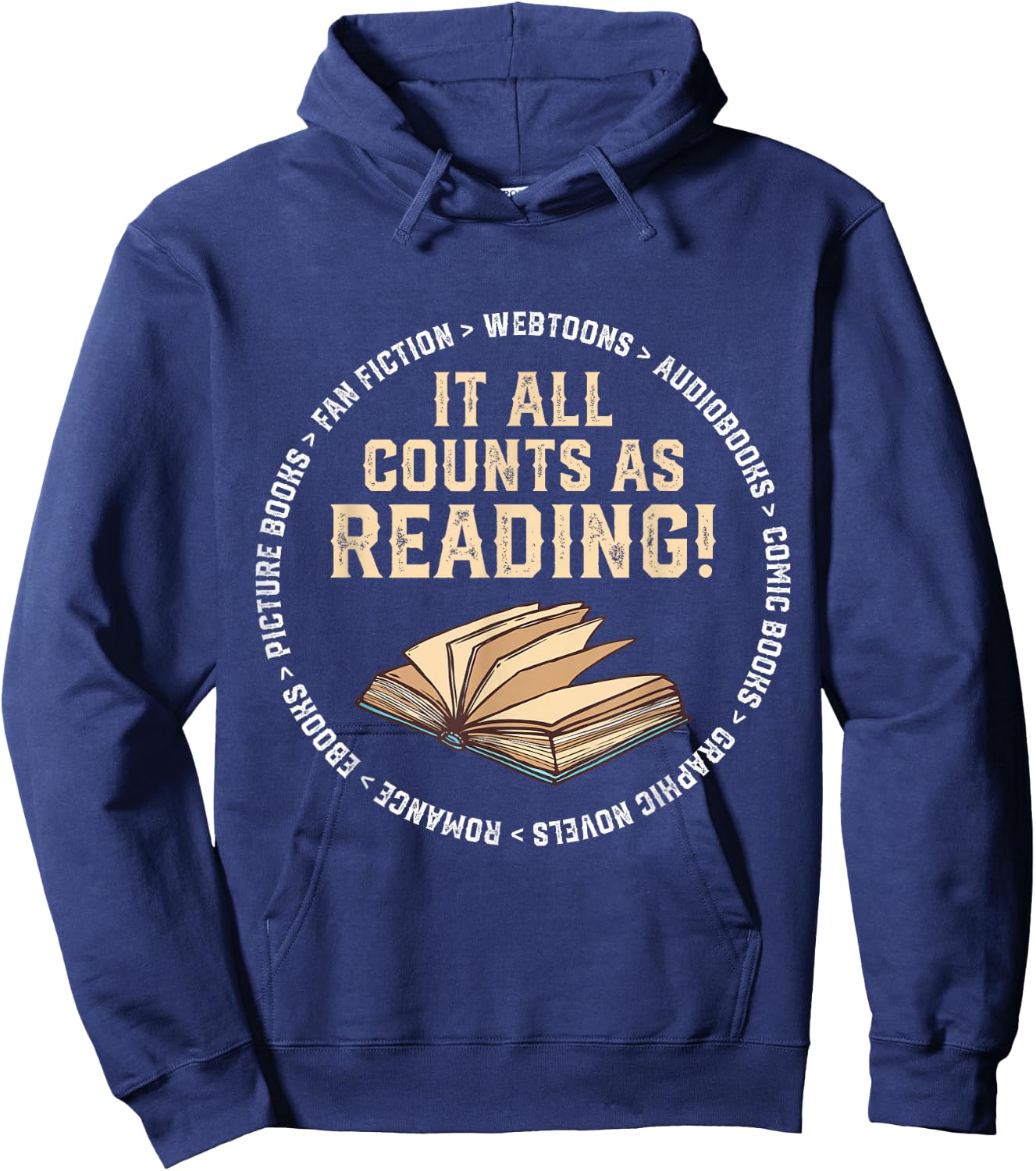 It All Counts As Reading Reader Librarian Teacher Hoodie - Hoodie | Navy