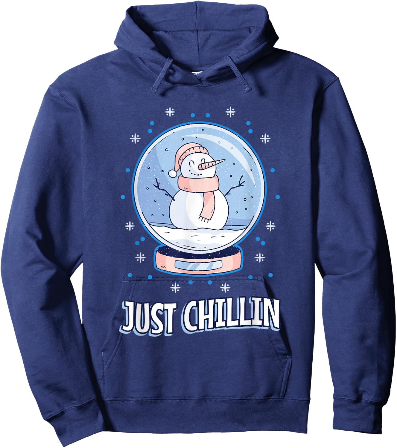 Snowflakes Christmas holiday slush snow snowman Hoodie - Hoodie | Navy