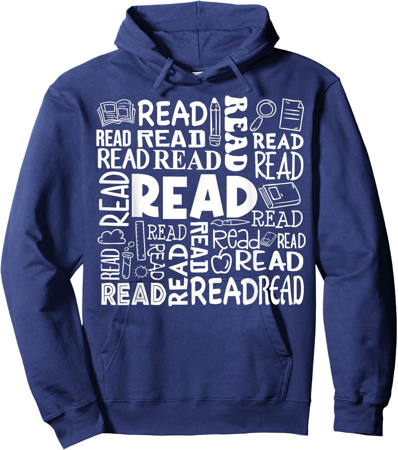 Retro Librarian Book Reader Library Book Reading Hoodie - Hoodie | Navy
