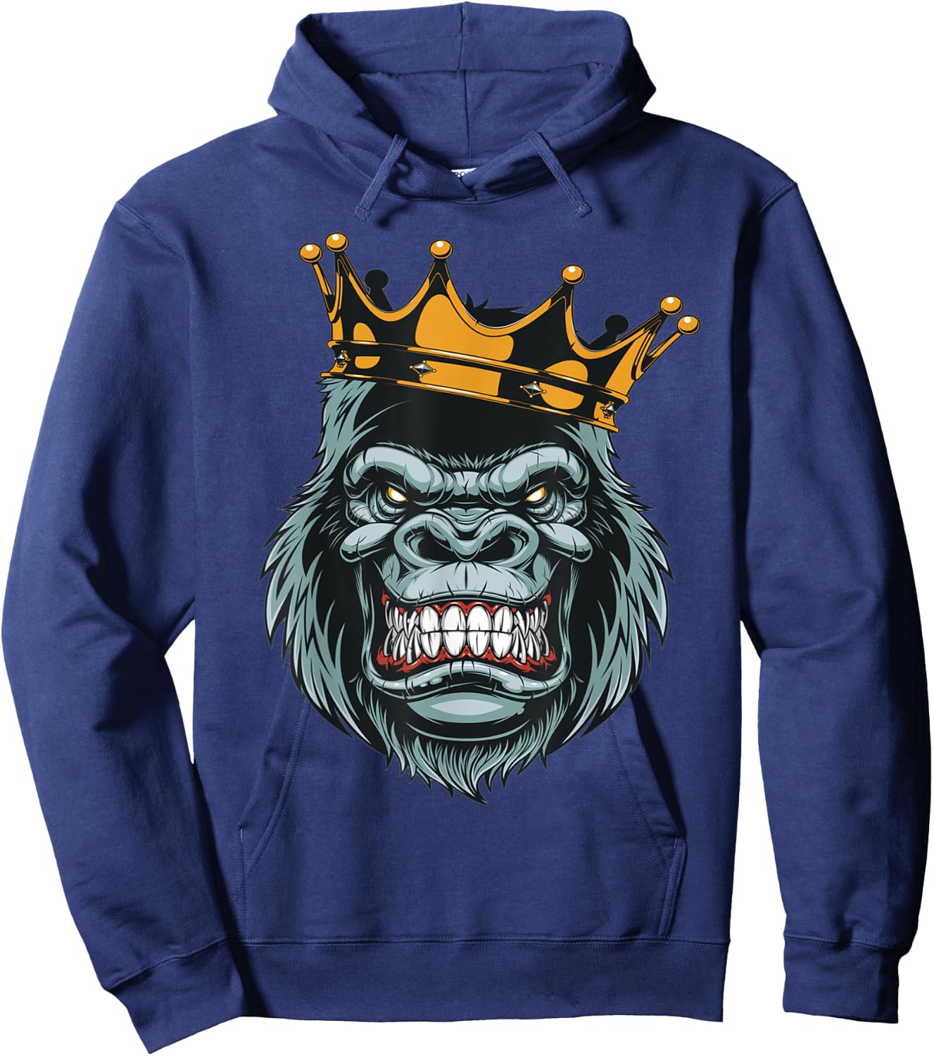 Gorilla King ferocious gorilla on with crown Christmas Gifts Hoodie - Hoodie | Navy