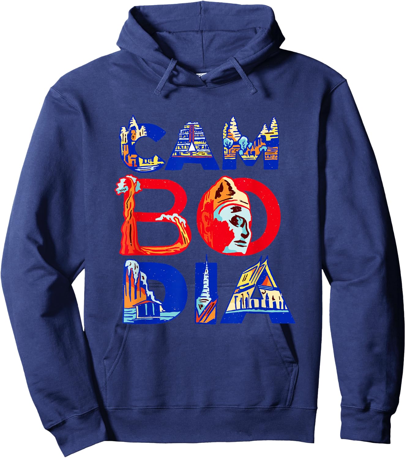 Cambodia Proud Tourist Cambodian Pride Kampuchean Roots Hoodie - Hoodie | Navy