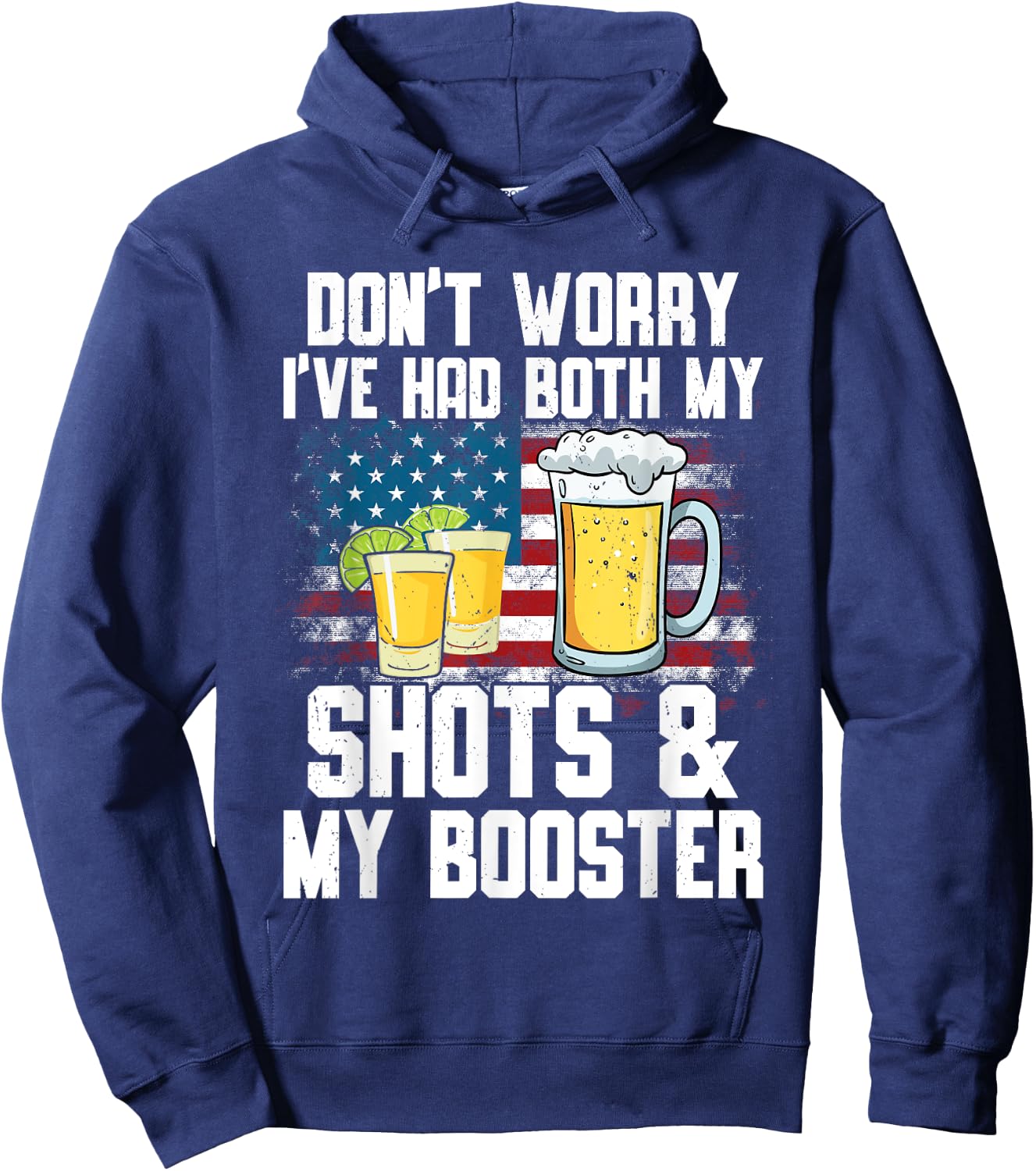 Don't Worry I've Had Both My Shots & Booster Funny Vaccine Hoodie - Hoodie | Navy