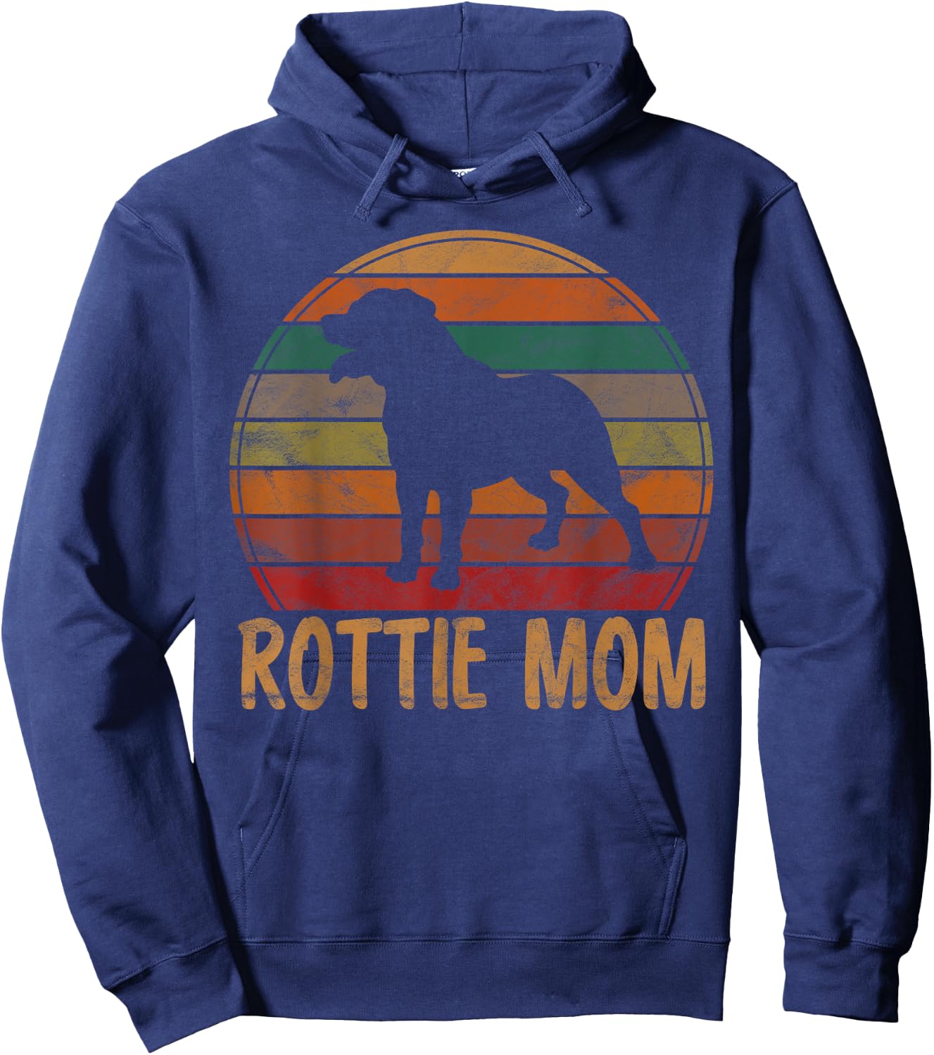 Retro Rottweiler Mom Gift Rott Dog Mother Pet Rottie Mama Hoodie - Hoodie | Navy
