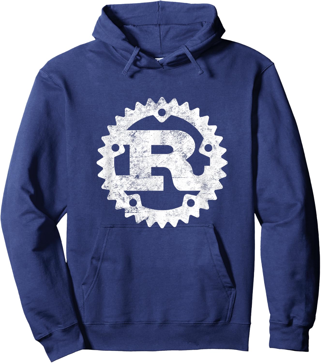 Rust Programming Logo Distressed Hoodie - Hoodie | Navy