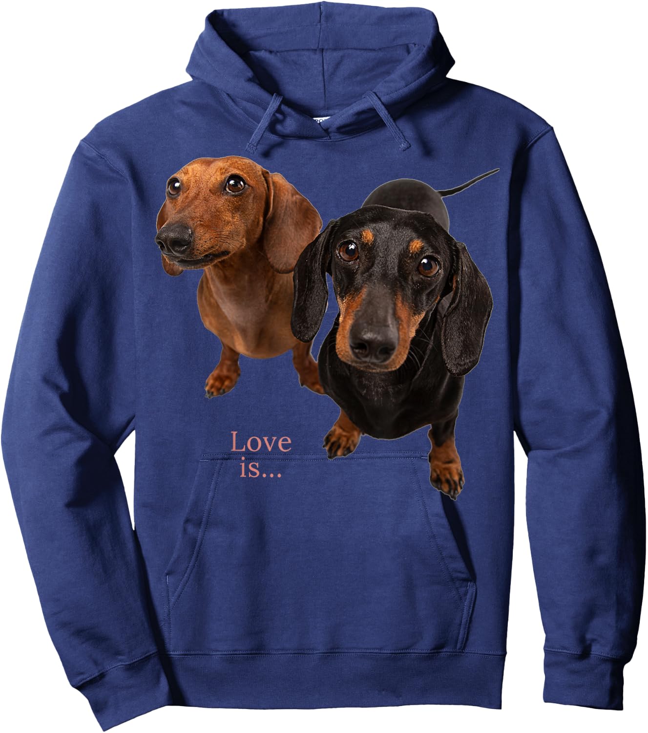 Dachshund Shirt Doxie Mom Dad Love Wiener Dog Puppy Cute Hoodie - Hoodie | Navy
