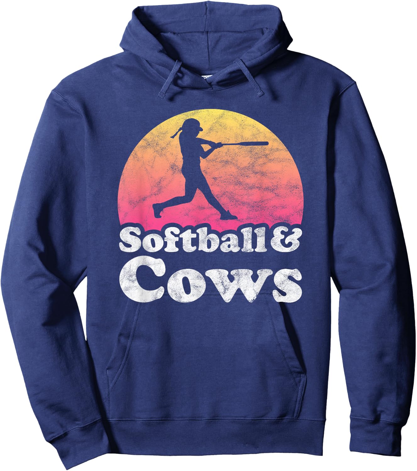 Softball and Cows Women or Girls Cow Hoodie - Hoodie | Navy