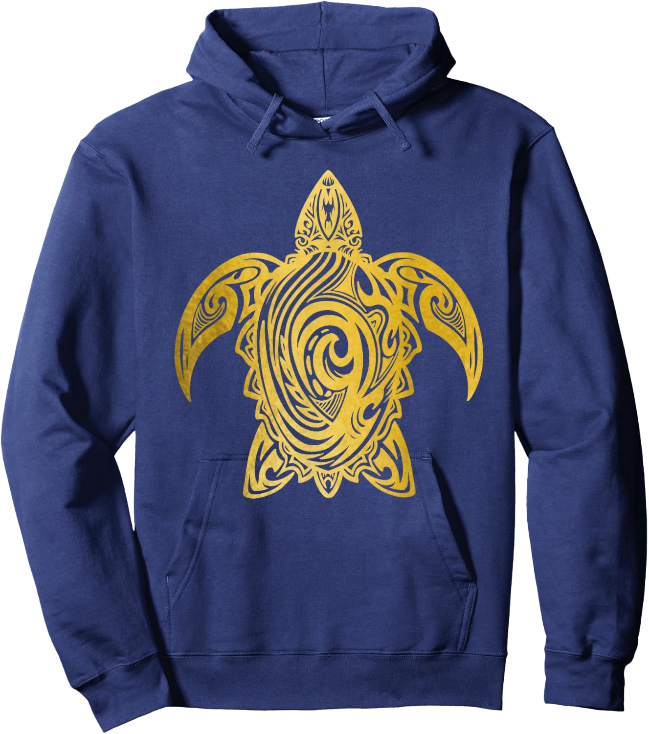 Turtle Tribal Pattern Diving Sea Turtle Hoodie - Hoodie | Navy