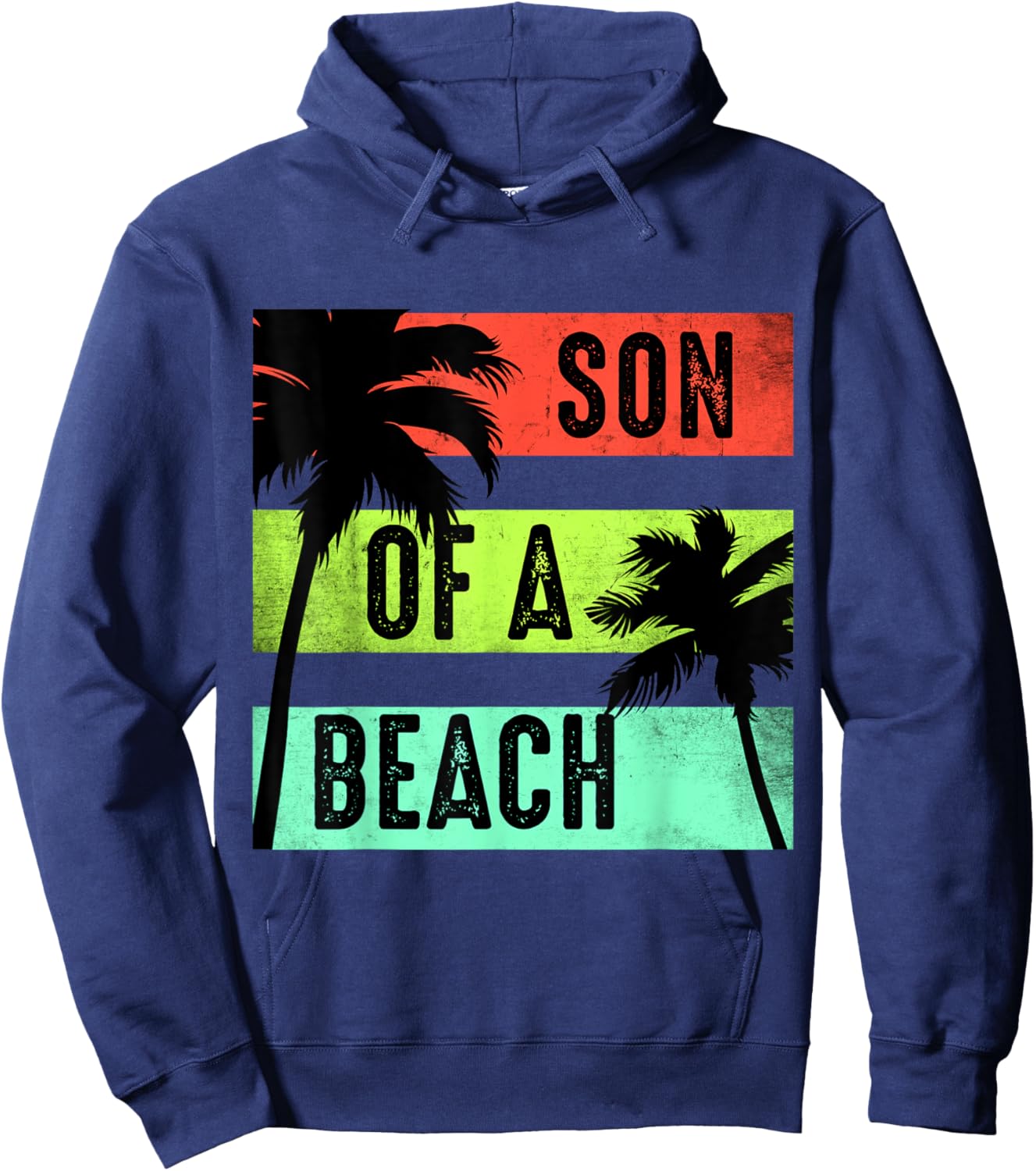 Vintage Son of a Beach Funny Vacation for Travellers Hoodie - Hoodie | Navy