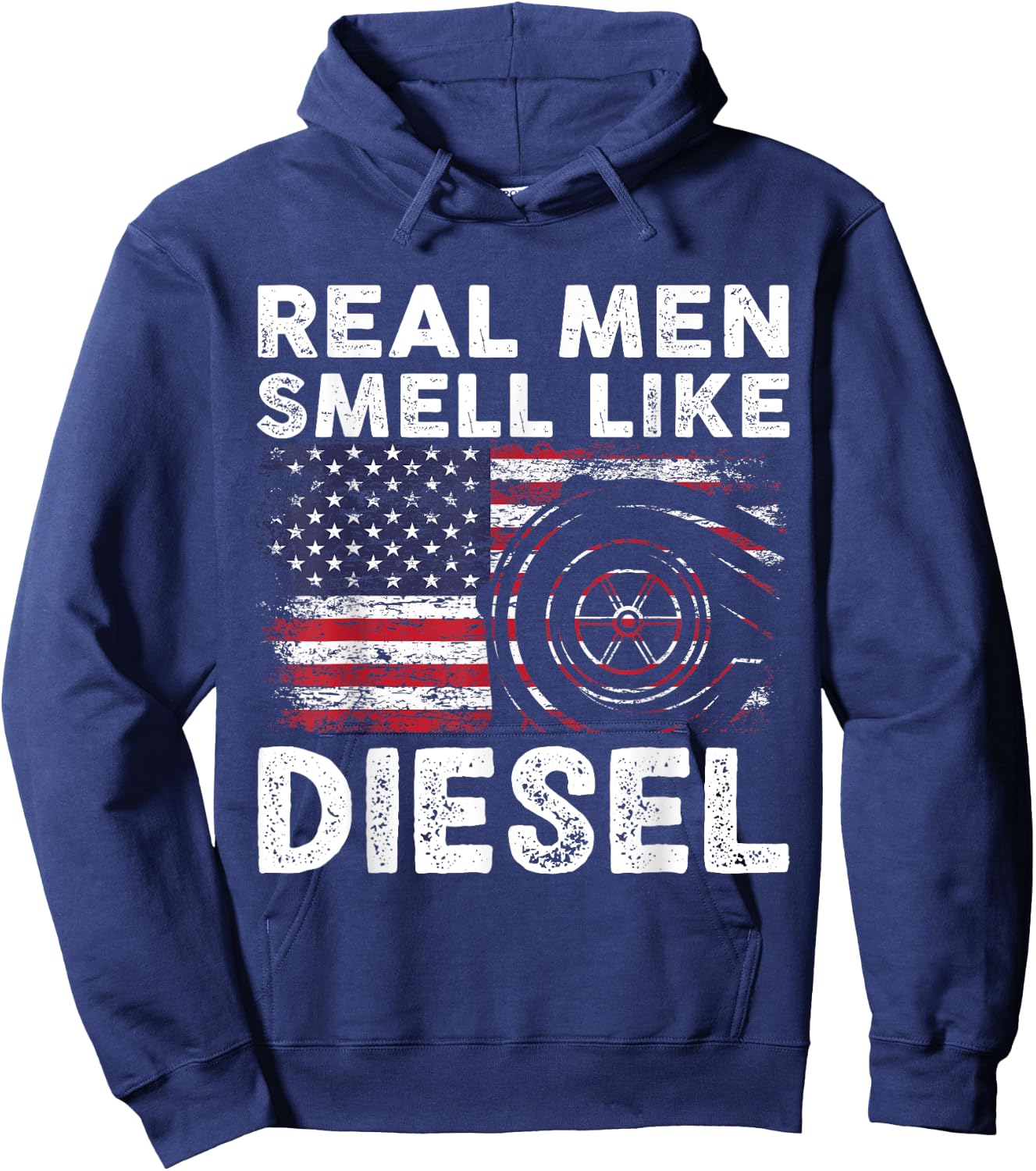 Funny Diesel Mechanic Gift | Real Men Smell Like Diesel Hoodie - Hoodie | Navy