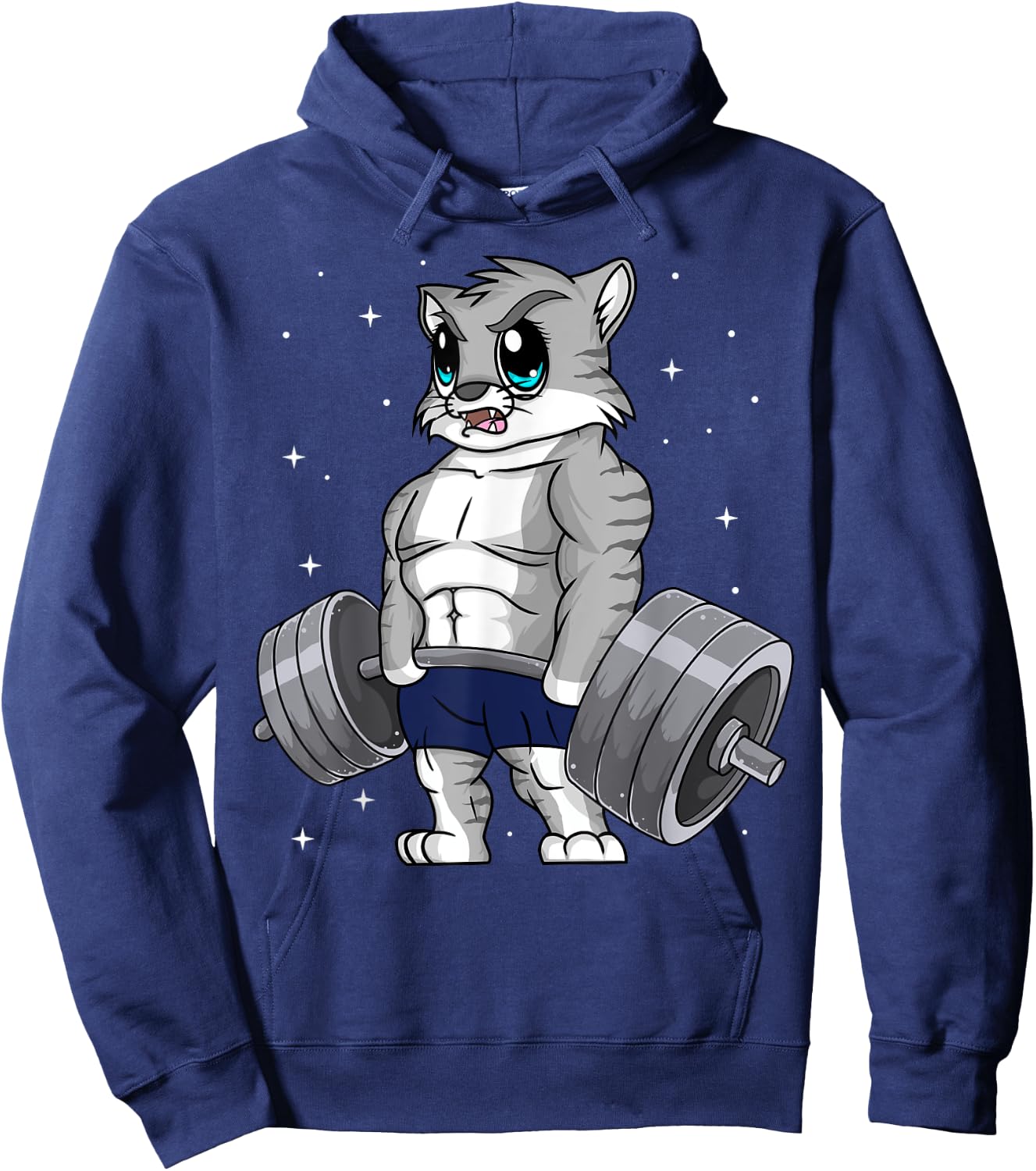 Cat Weightlifting Fitness Workout Women Men Hoodie - Hoodie | Navy