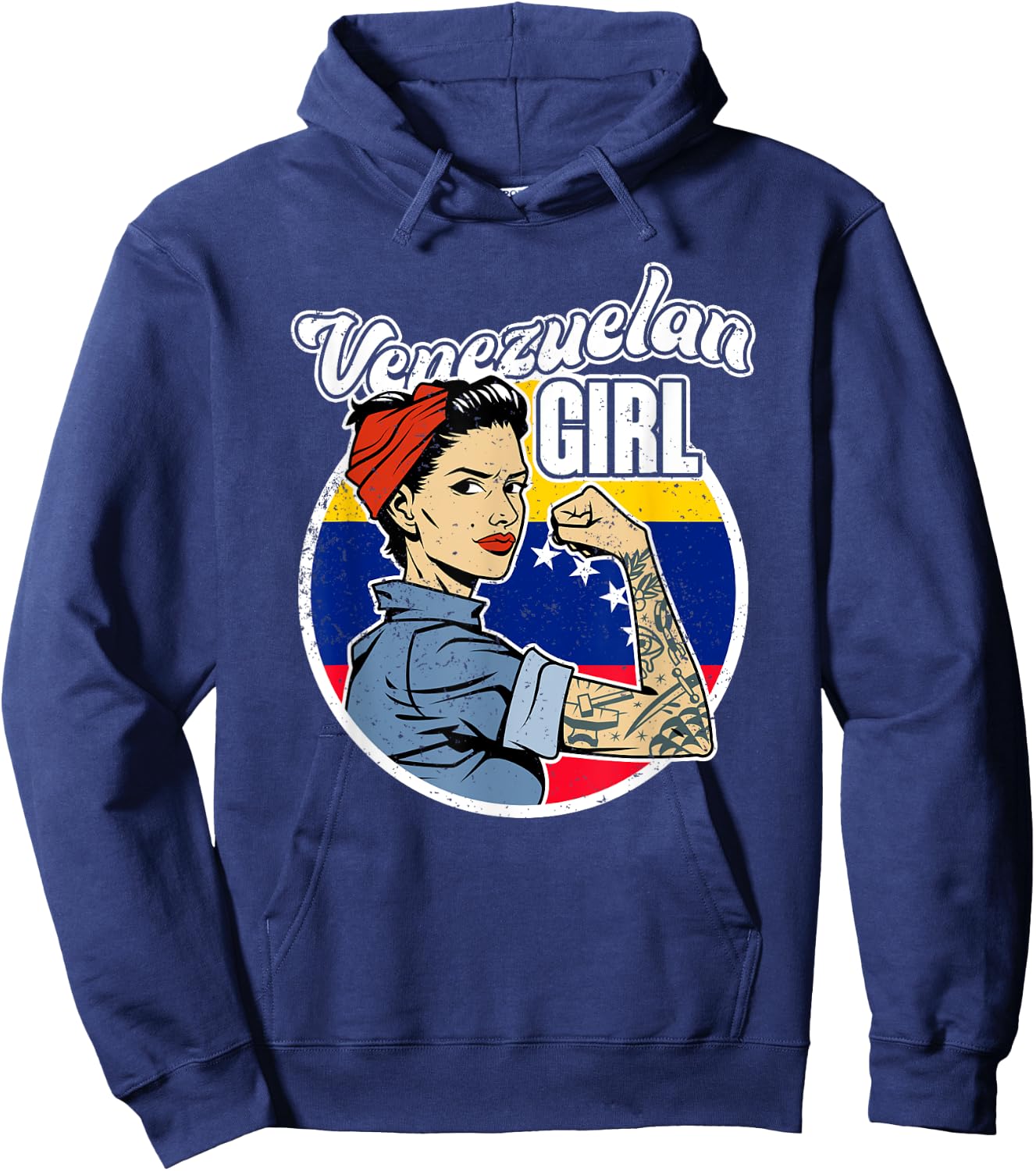 Proud Latina Women Girls Gift Venezuelan Girl Venezuela Hoodie - Hoodie | Navy