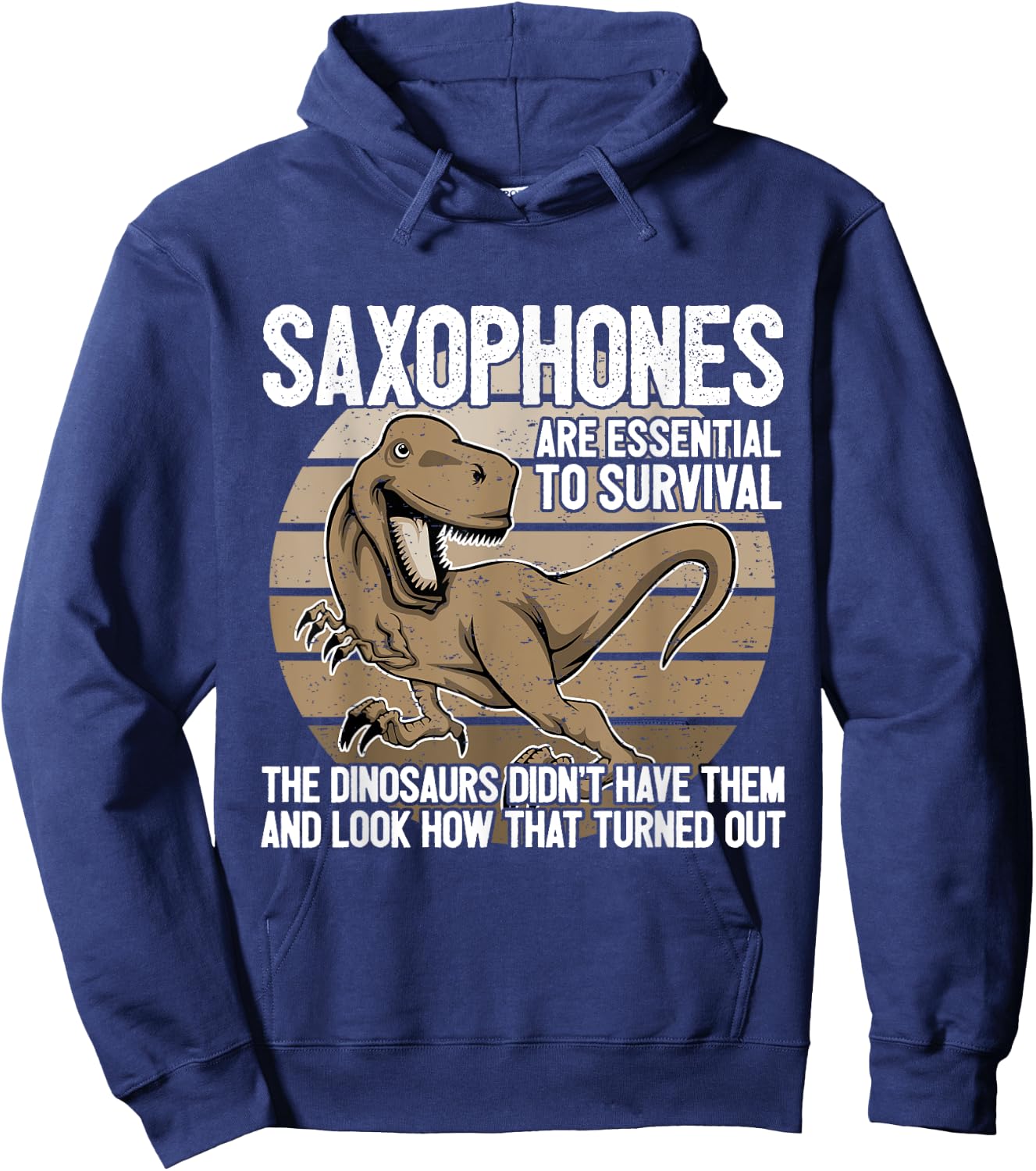 Saxophonist Saxist Sax Dinosaurs Saxophone Hoodie - Hoodie | Navy
