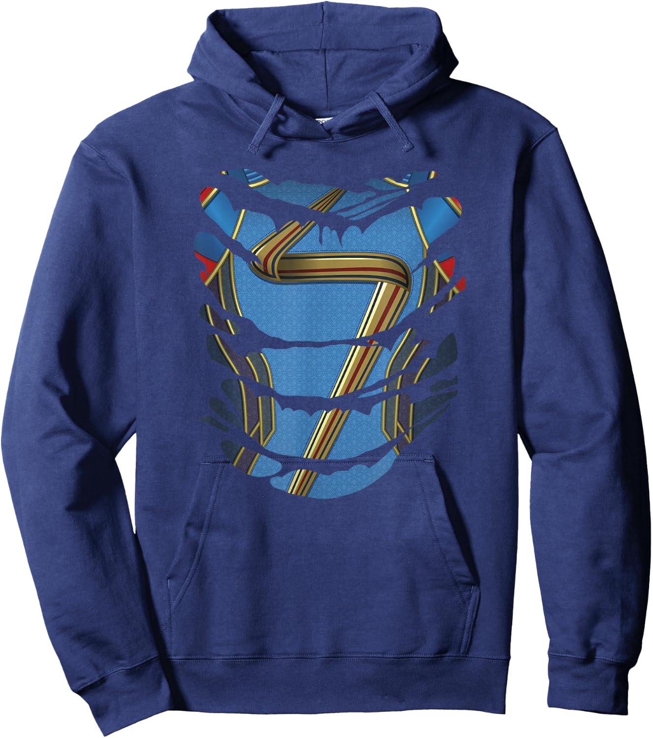 Marvel Ms. Marvel Torn Costume Halloween Hoodie - Hoodie | Navy