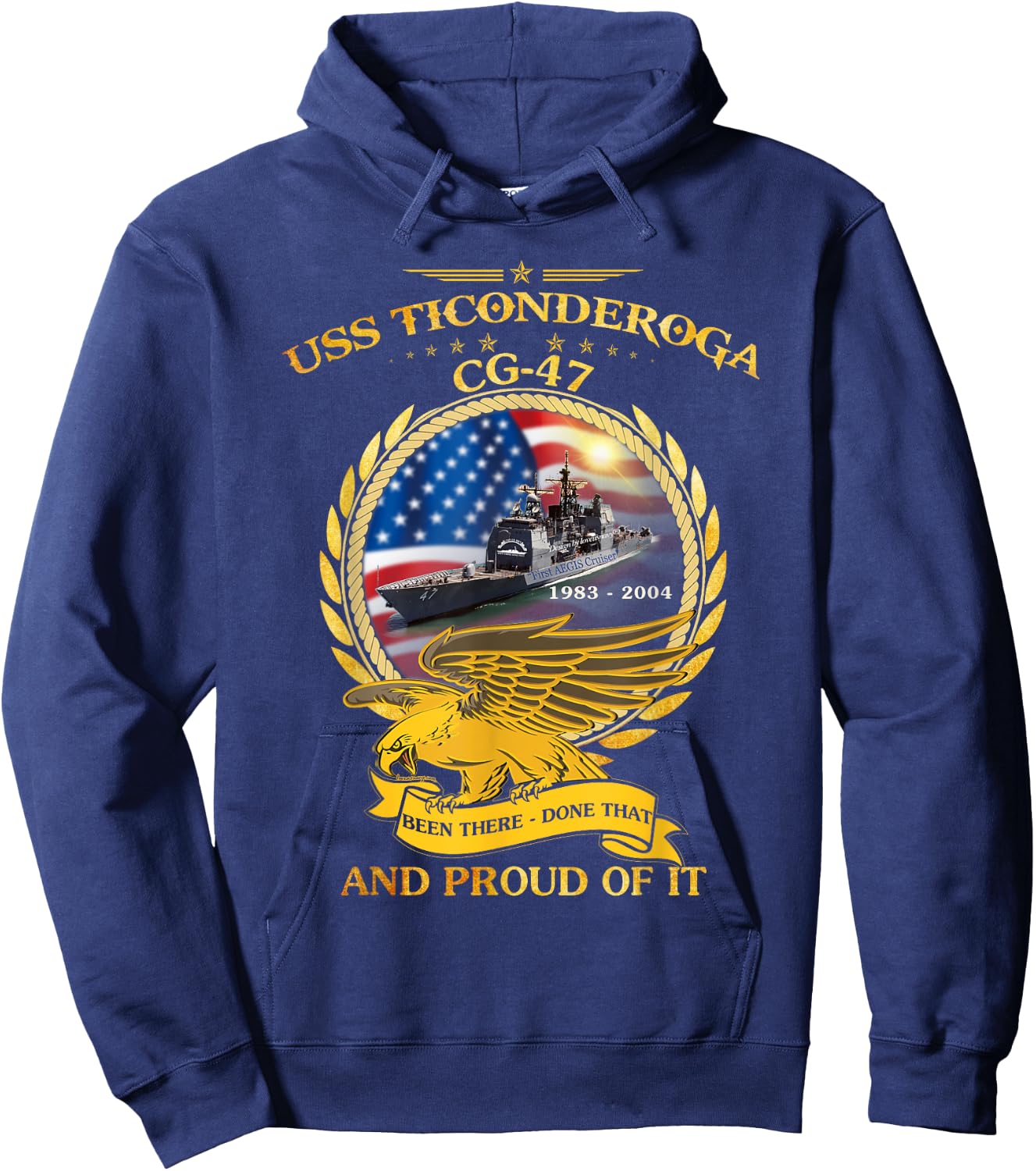 USS Ticonderoga (CG-47) 1983 - 2004 Hoodie - Hoodie | Navy