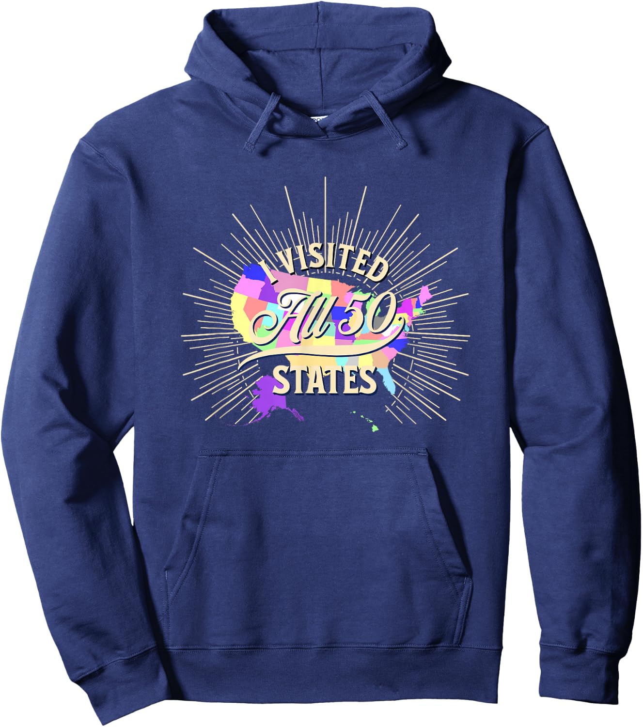 I have visited all 50 states Hoodie - Hoodie | Navy