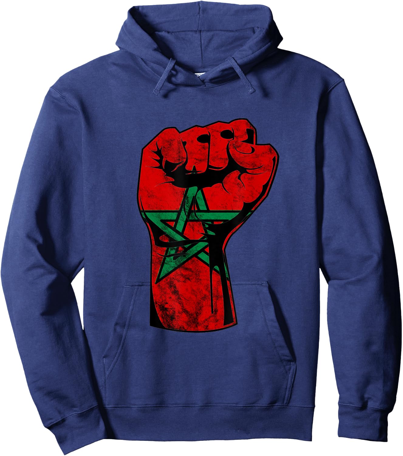 Morocco Handfist Moroccan Pride Moroccan Flag Moroccan Roots Hoodie - Hoodie | Navy