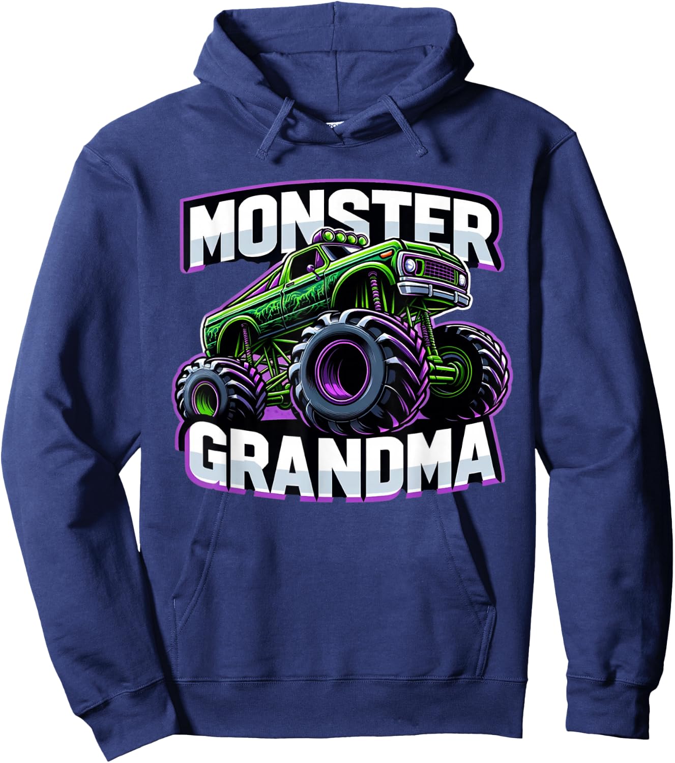 Monster Truck Race Racer Driver Grandma Mother's Day Hoodie - Hoodie | Navy