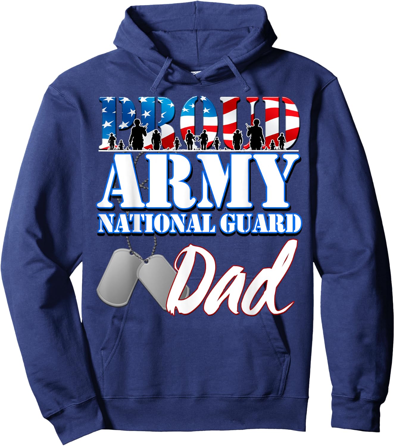 Proud Army National Guard Dad Fathers Day Shirt Men Hoodie - Hoodie | Navy