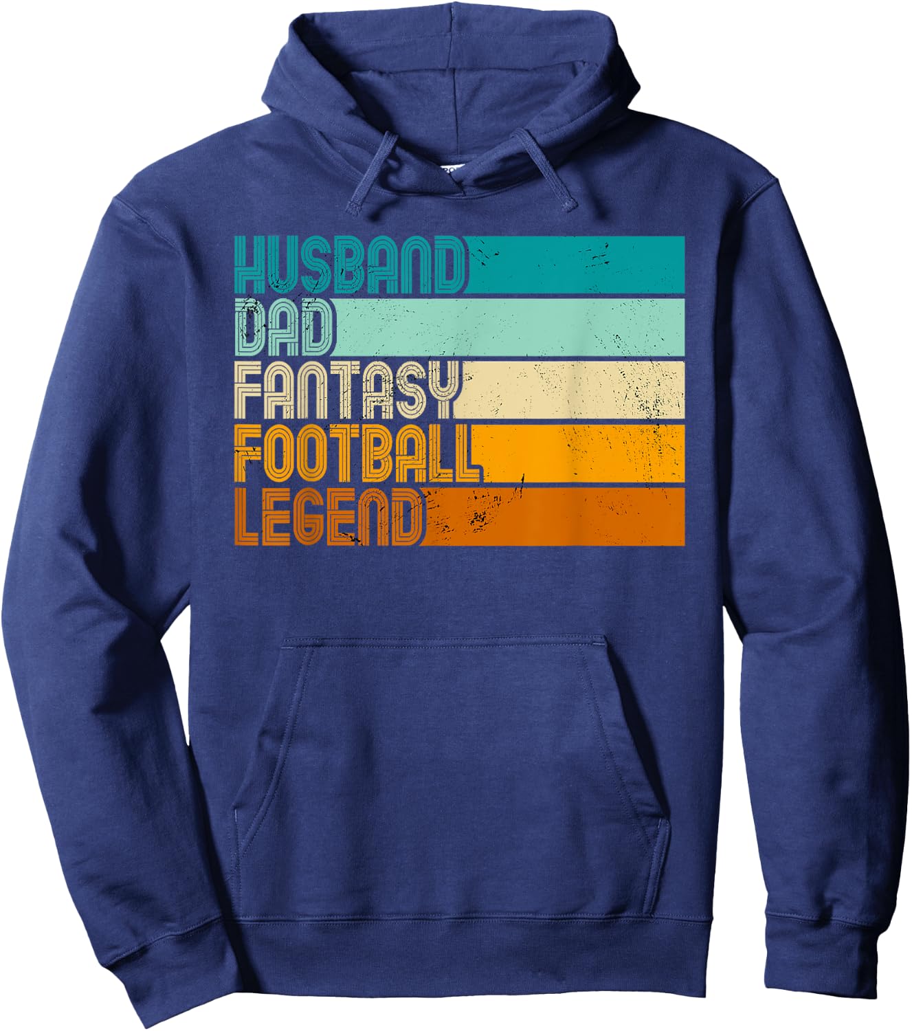 Retro Husband Dad Fantasy Football Legend | Fantasy Football Hoodie - Hoodie | Navy
