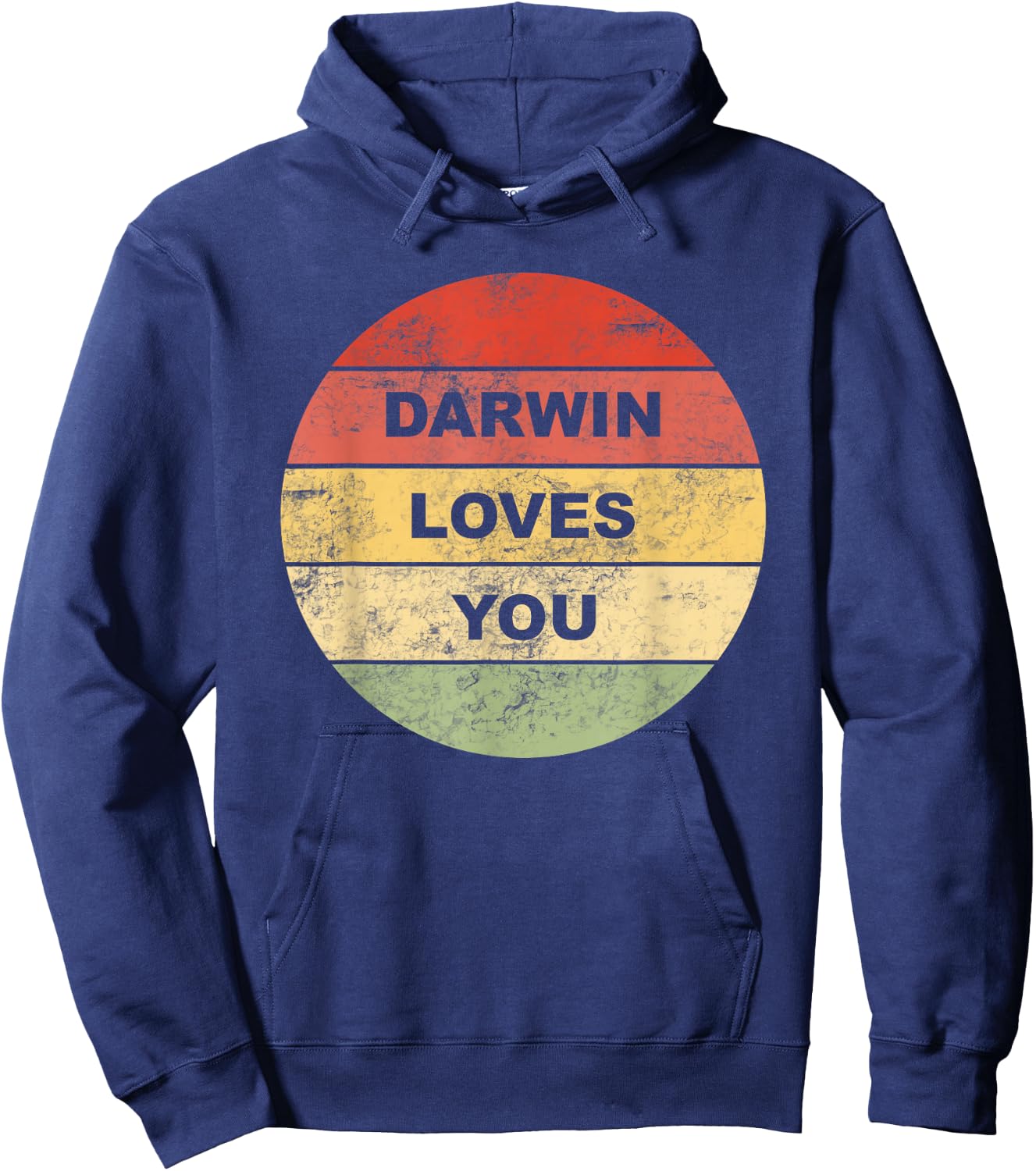 Darwin Loves You Atheist Pro Science Non Religious Vintage Hoodie - Hoodie | Navy