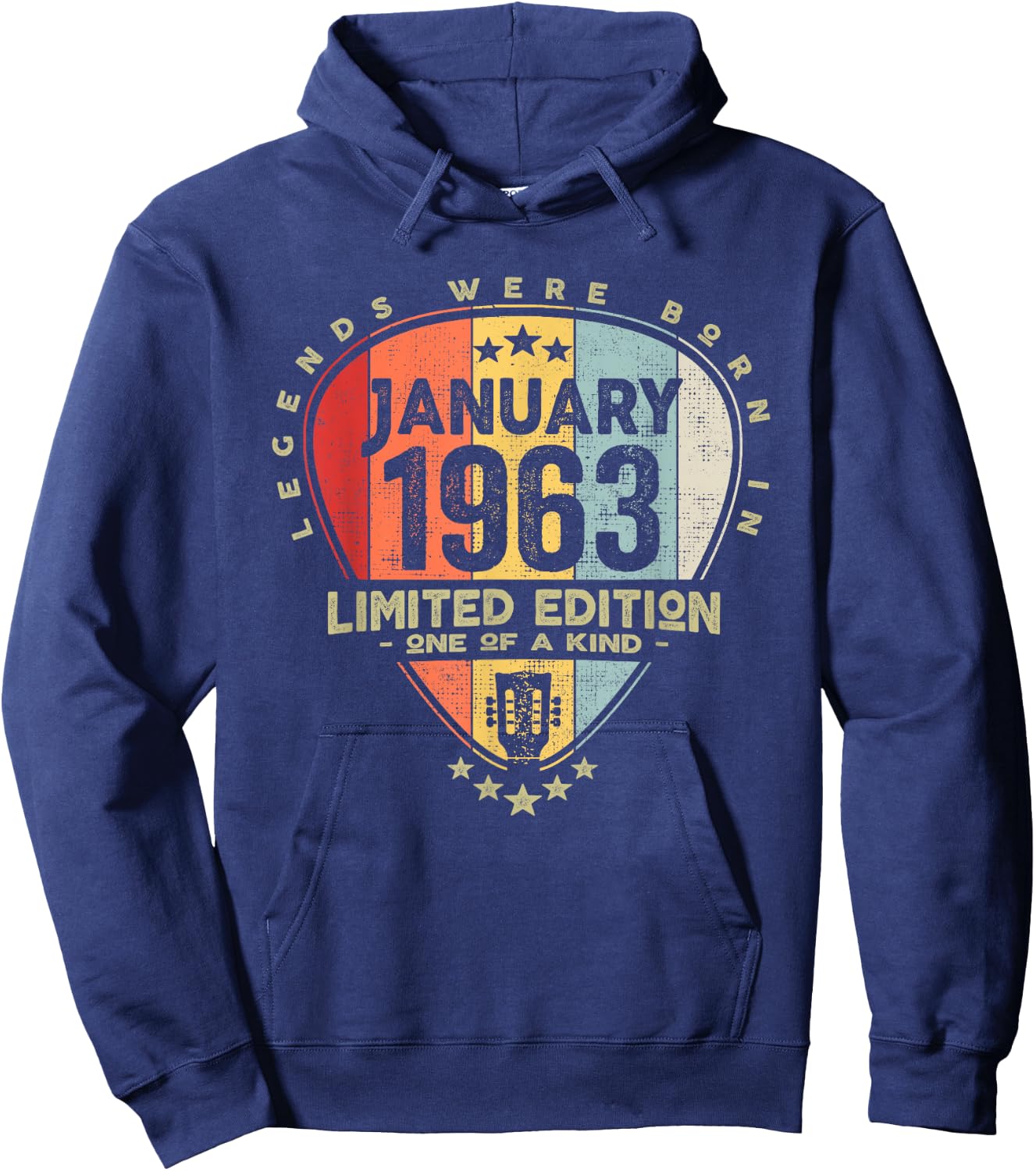 Guitar Pick - Legends Were Born In January 1963 Guitar Hoodie - Hoodie | Navy