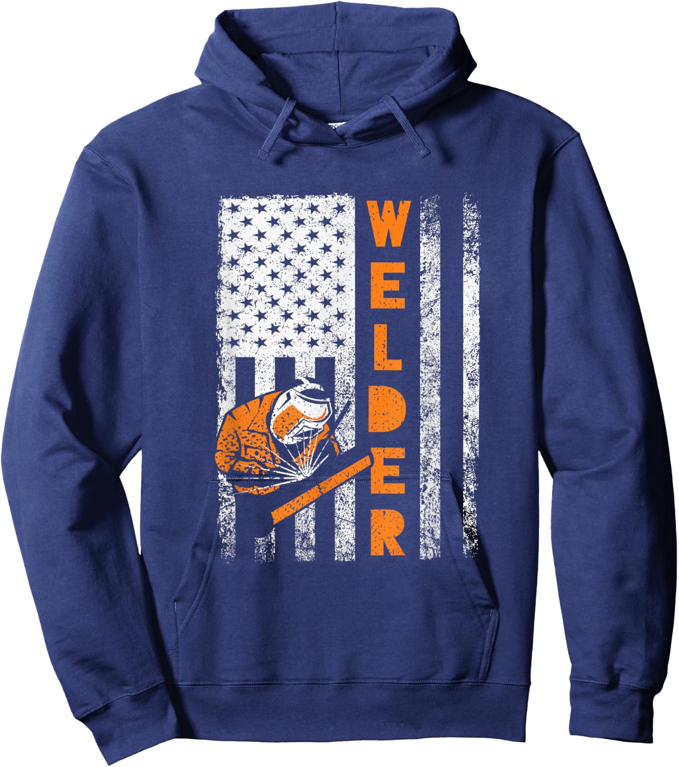 Welder Flag - Funny Welder Gifts For Welders Welding Outfit Hoodie - Hoodie | Navy