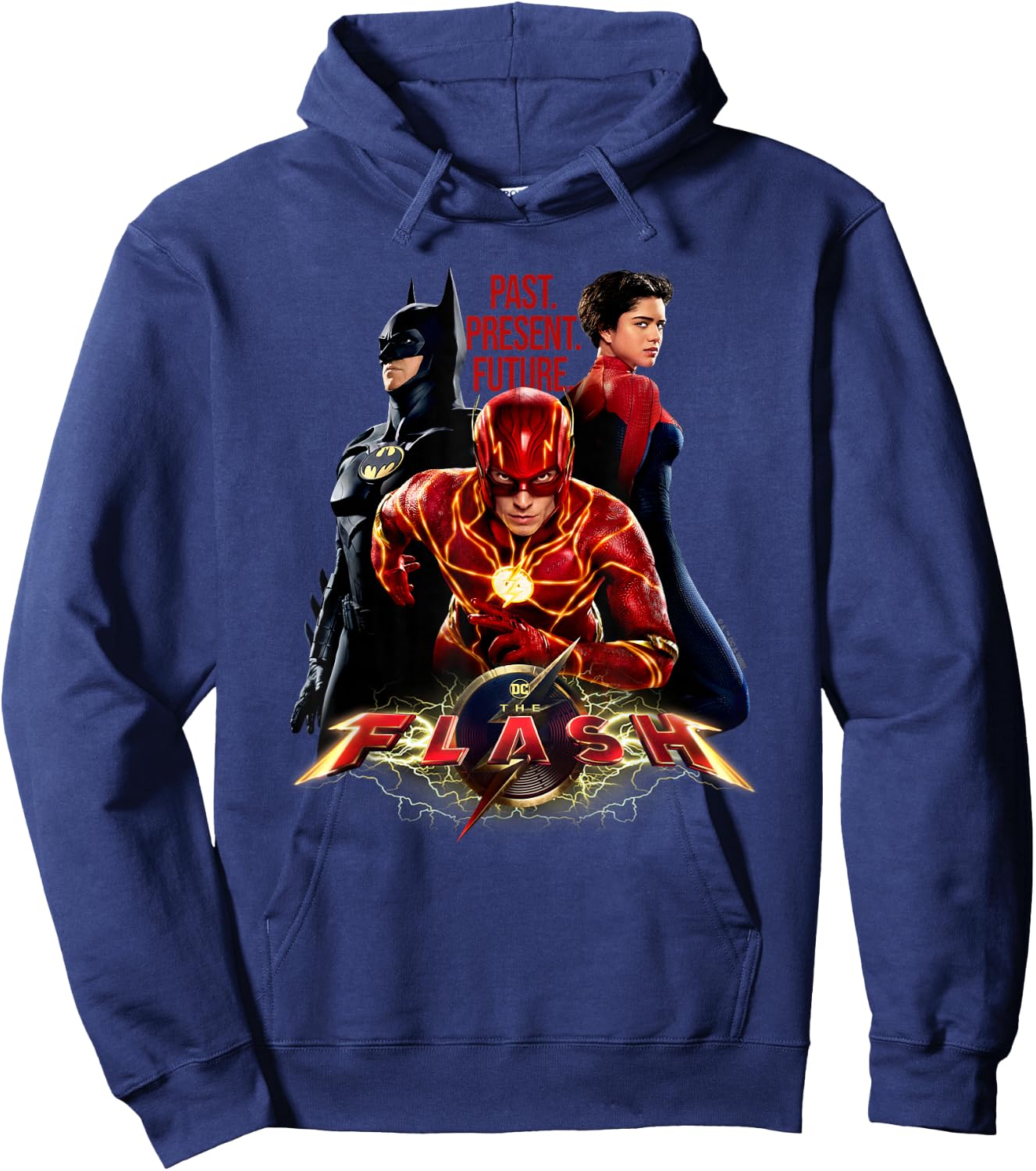 The Flash Movie Batman Supergirl Team Hoodie - Hoodie | Navy