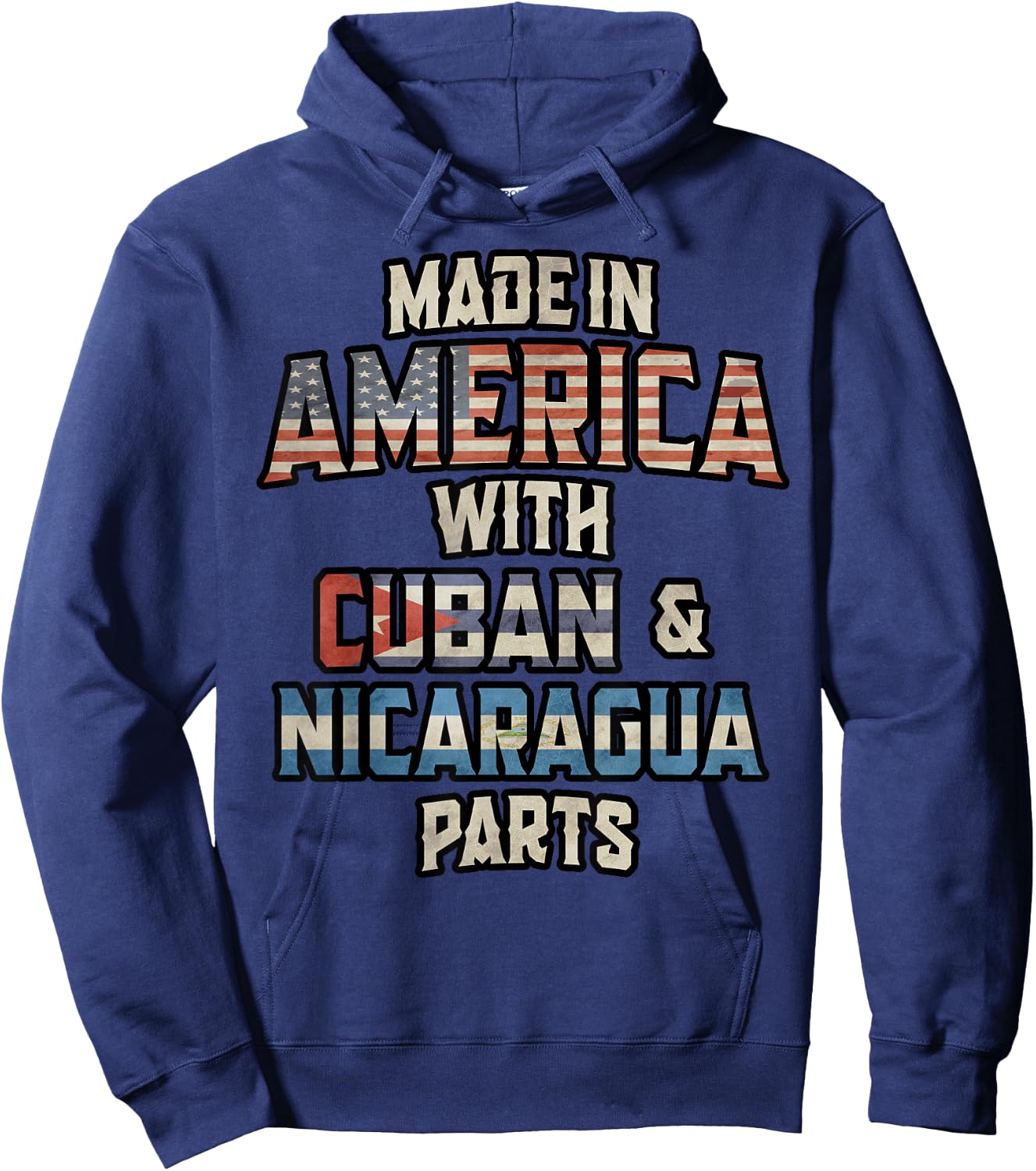 Cuban And Nicaraguan Made In America Mix Heritage Vintage Hoodie - Hoodie | Navy