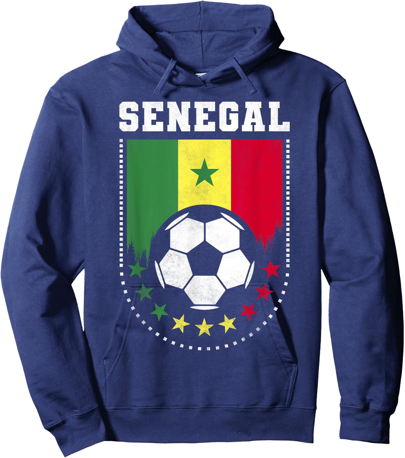 Senegal Flag Soccer Fan Hoodie - Hoodie | Navy