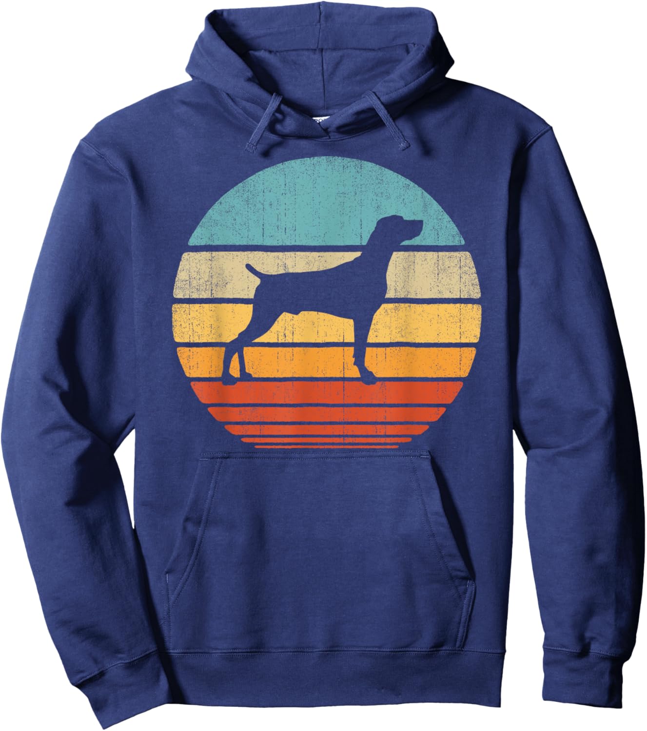 Weimaraner Retro Vintage 60s 70s Sunset Dog Lovers Men Women Hoodie - Hoodie | Navy