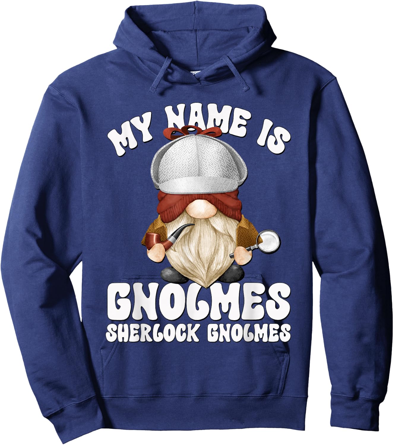 Funny Detective Sherlock Holmes Costume Gnome Lover Hoodie - Hoodie | Navy